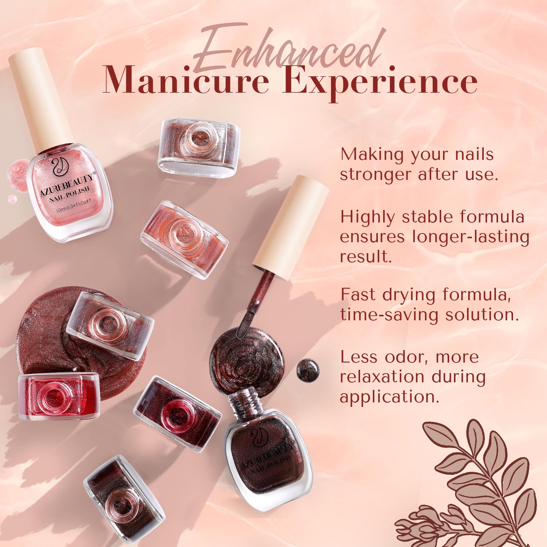 Foto 7 | Set De Esmaltes De Uñas Azurebeauty Vegan 8 Colores Jelly Shimmery - Venta Internacional.