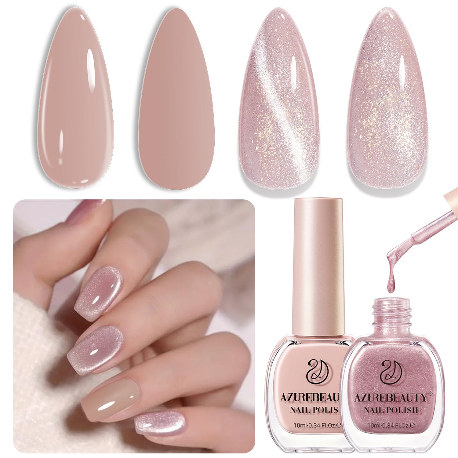 Foto 2 pulgar | Set De Esmaltes De Uñas Azurebeauty Cat Eye Magnetic Quick Dry 10 Ml - Venta Internacional.