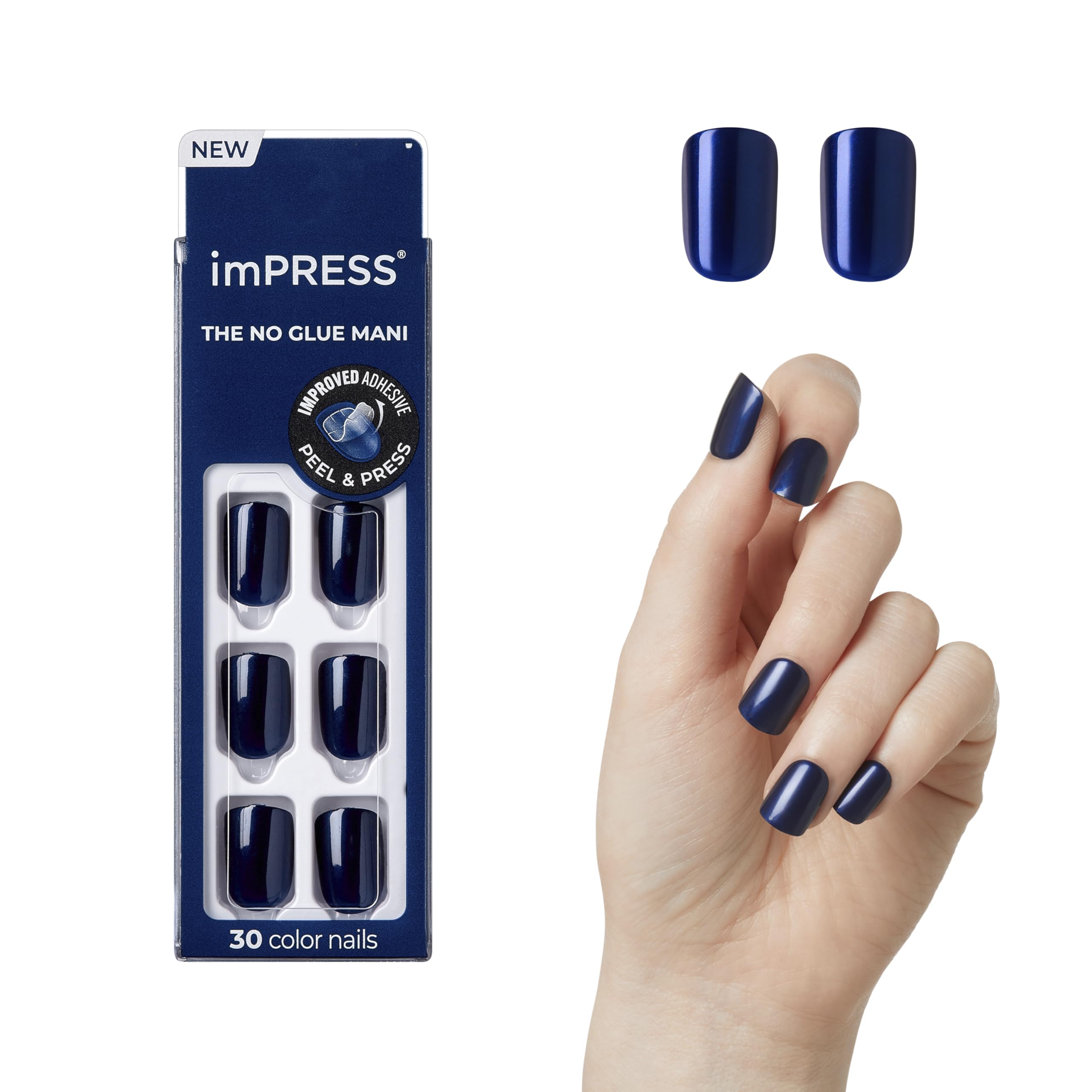 Press On Nails Impress Never Too - Pantalones Cortos, Color Azul Marino - Venta Internacional.