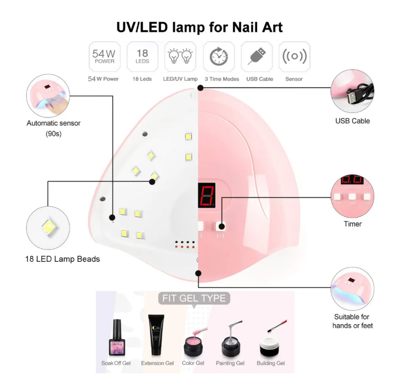 Foto 5 pulgar | 21 Kit Esmaltes Xtellar Uñas+ Lámpara Uñas Sun Led/uv+base+top+tools