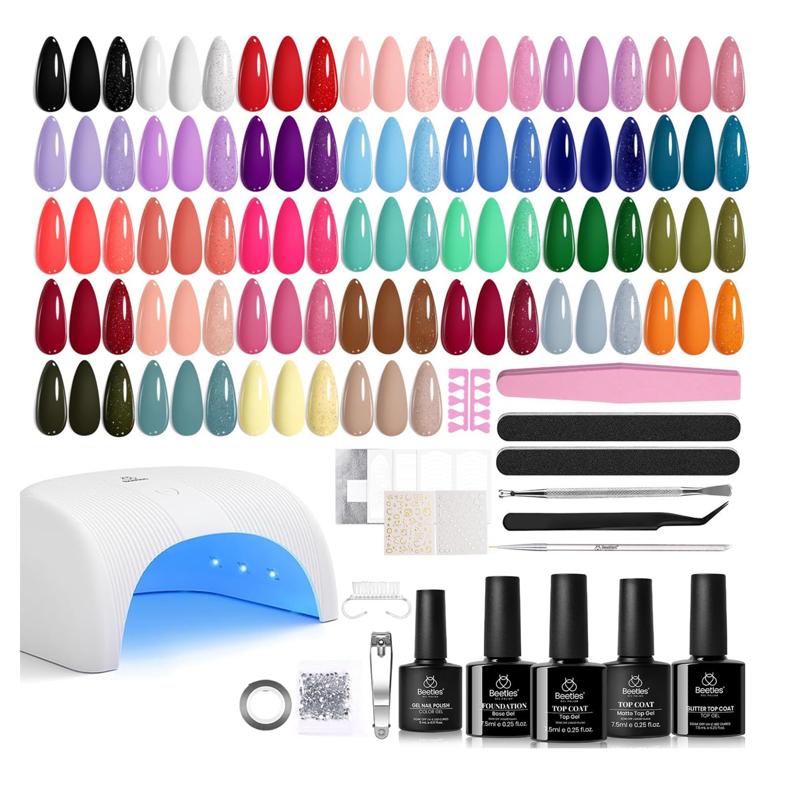 Foto 2 pulgar | Kit de Esmaltes para Uñas Beetles Gel Polish 55 Piezas-Venta Internacional
