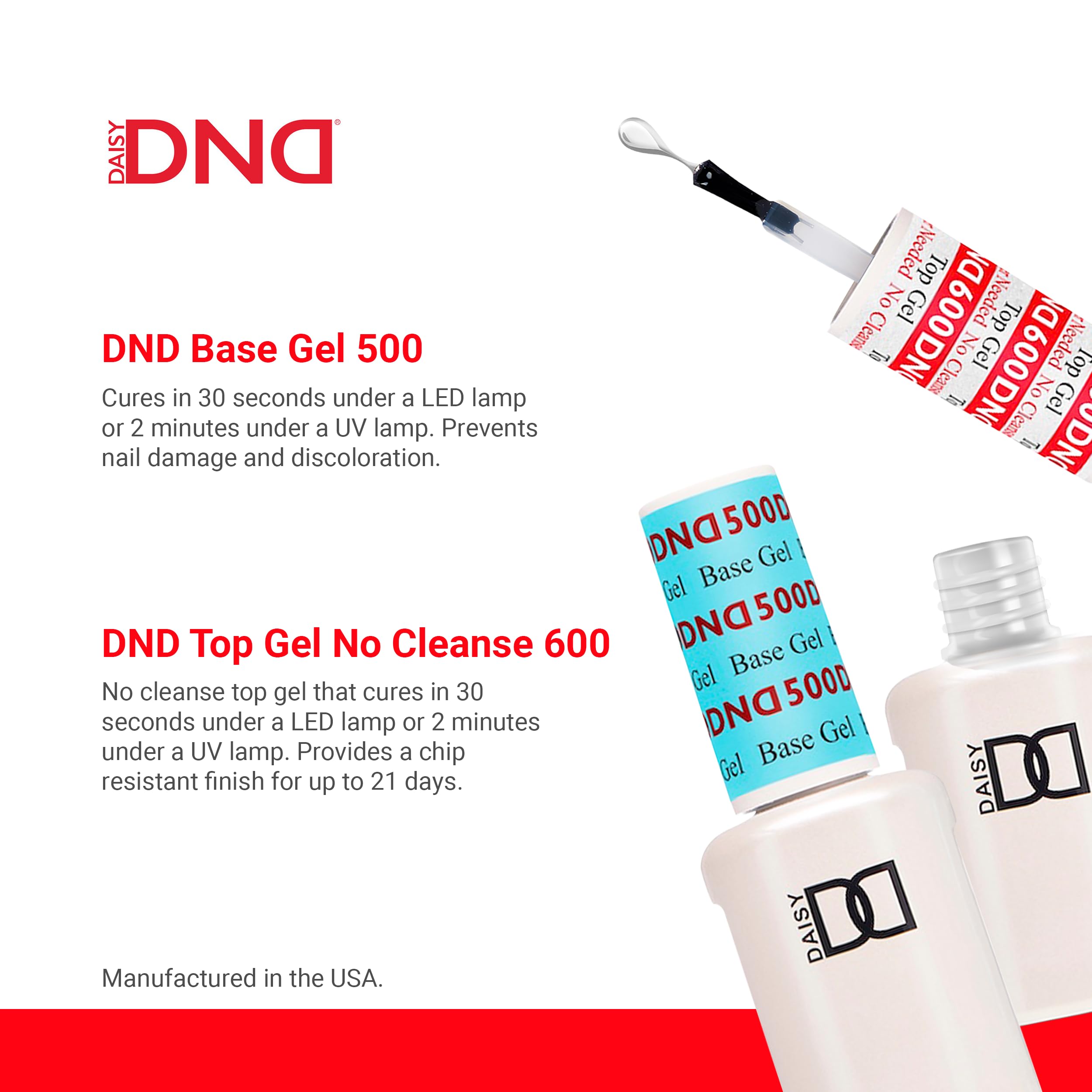 Foto 3 | Set De Esmaltes En Gel Dnd Base De 15 Ml Y Top No Cleanse De 18 Ml - Venta Internacional.