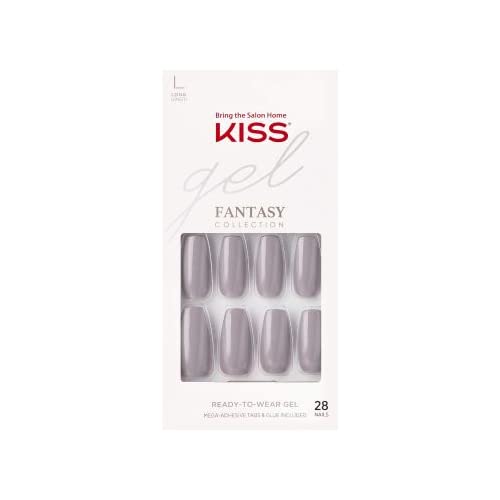Foto 2 pulgar | Ataúd Nails Kiss Gel Fantasy  Brillante  Largo  Gris Pardo - Venta Internacional.