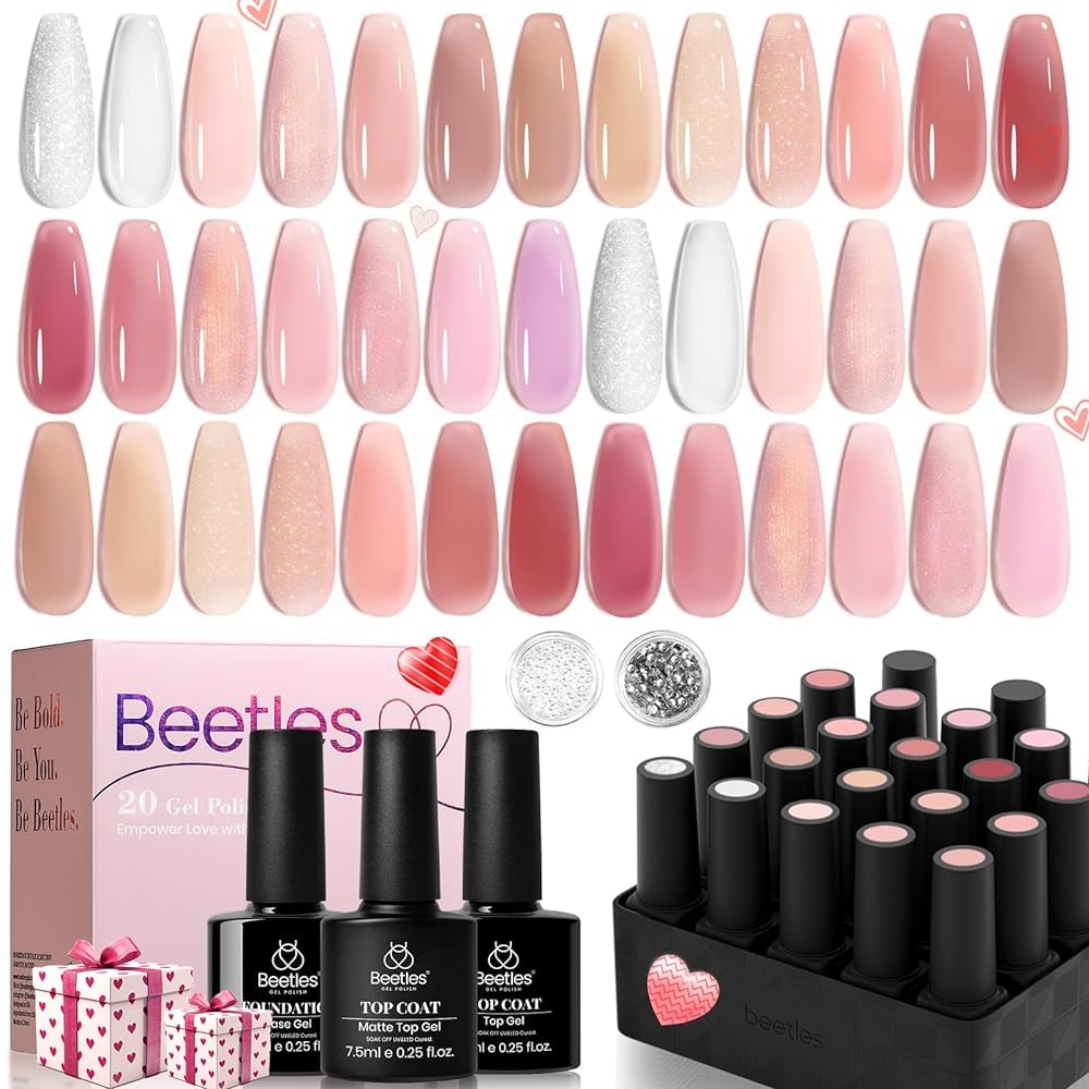 Foto 2 pulgar | Set De Esmaltes De Uñas Beetles Pink Nude Gel, 20 Colores, 100 Ml - Venta Internacional.