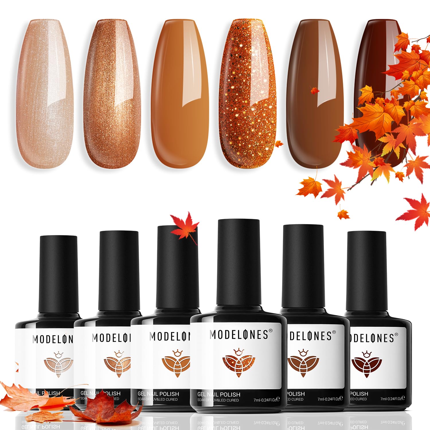 Set De Esmaltes De Uñas En Gel Modelones Fall 6 Colors 2024 Halloween - Venta Internacional.