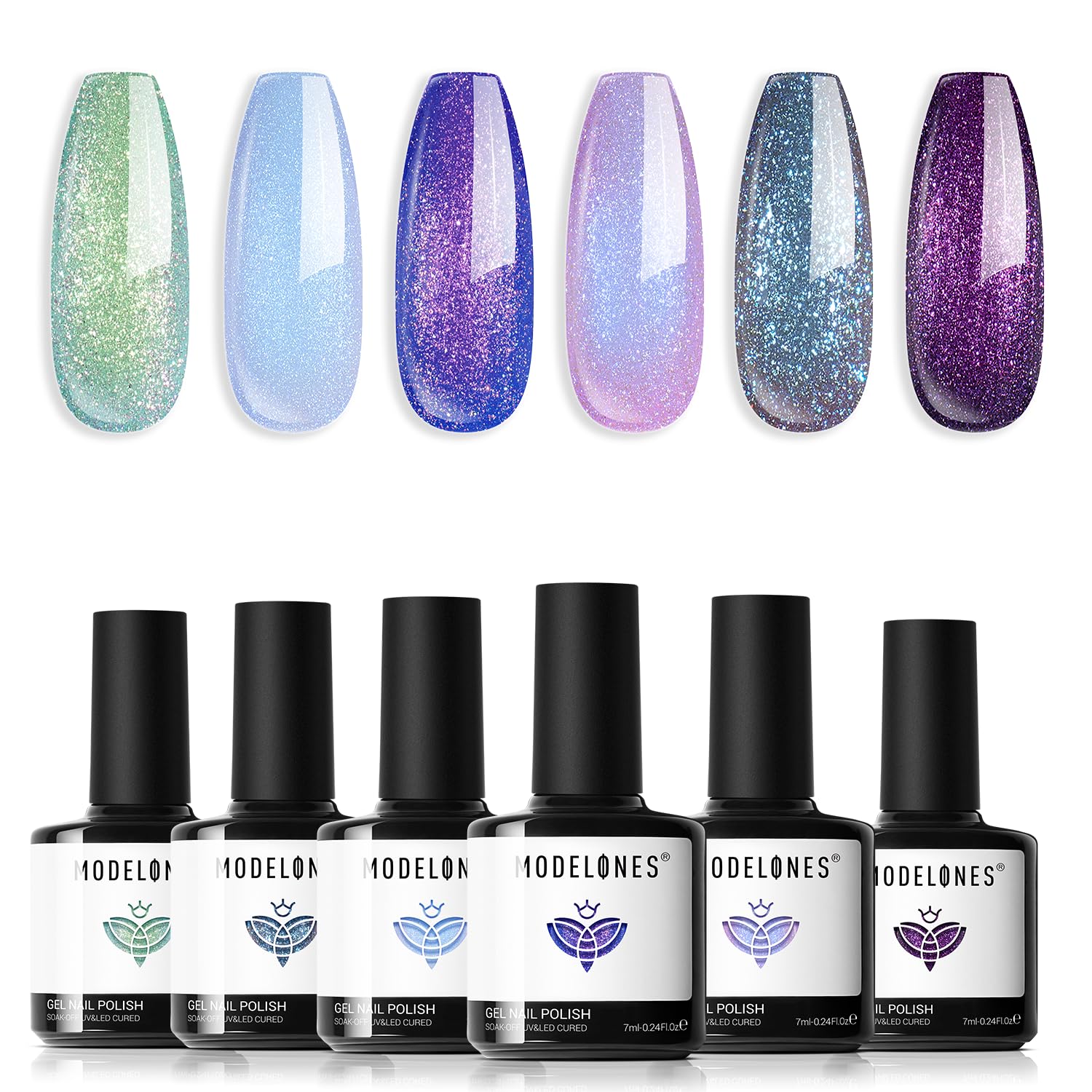 Set de Esmaltes de Uñas en Gel Modelones Chameleon 6 Colores 7 Ml - Venta Internacional