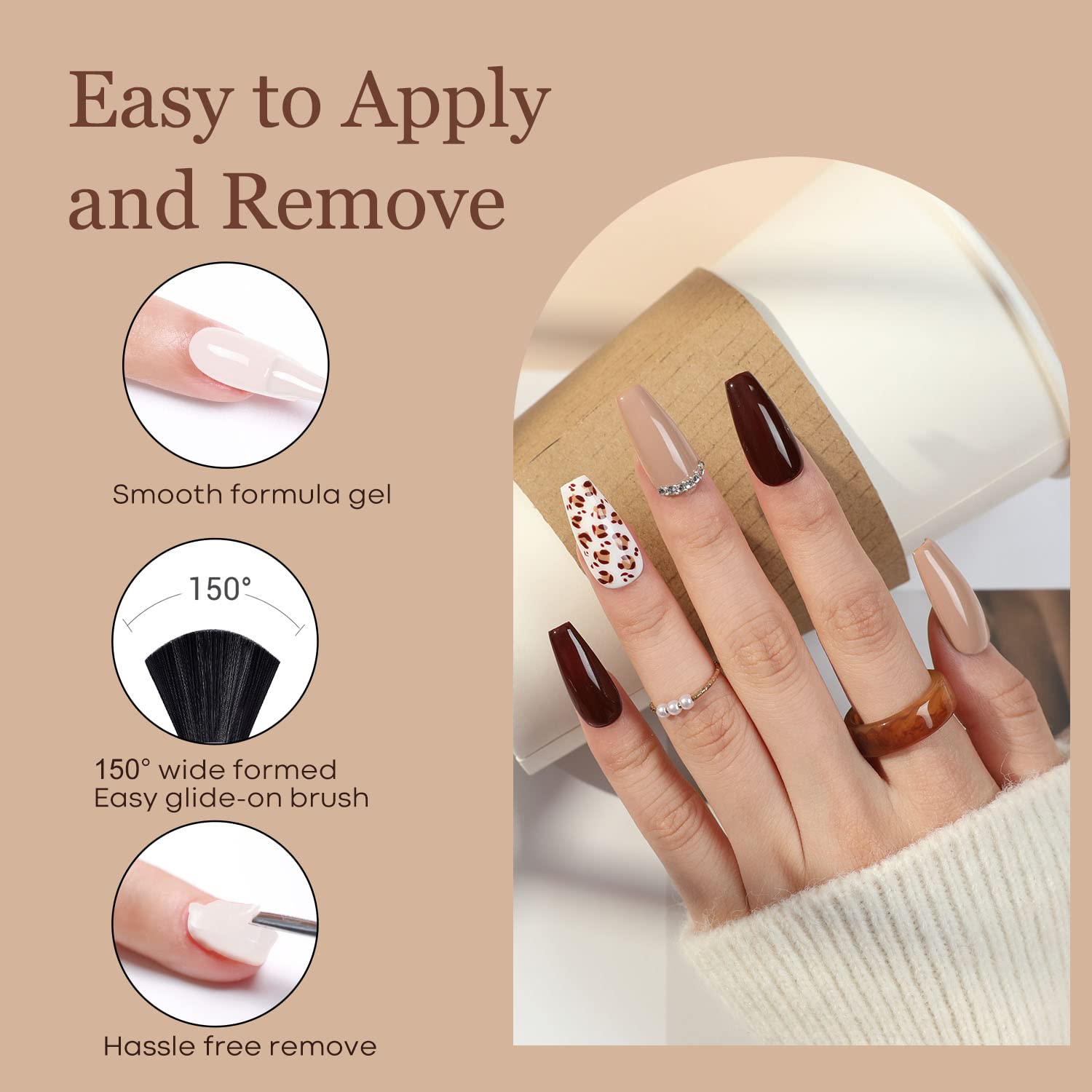 Foto 6 | Set de Esmaltes de Uñas en Gel Modelones Chocolate - Venta Internacional