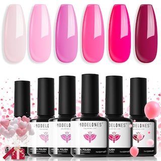 Foto 1 | Set de Esmaltes de Uñas en Gel Modelones Rosa 6 Colores- Venta Internacional