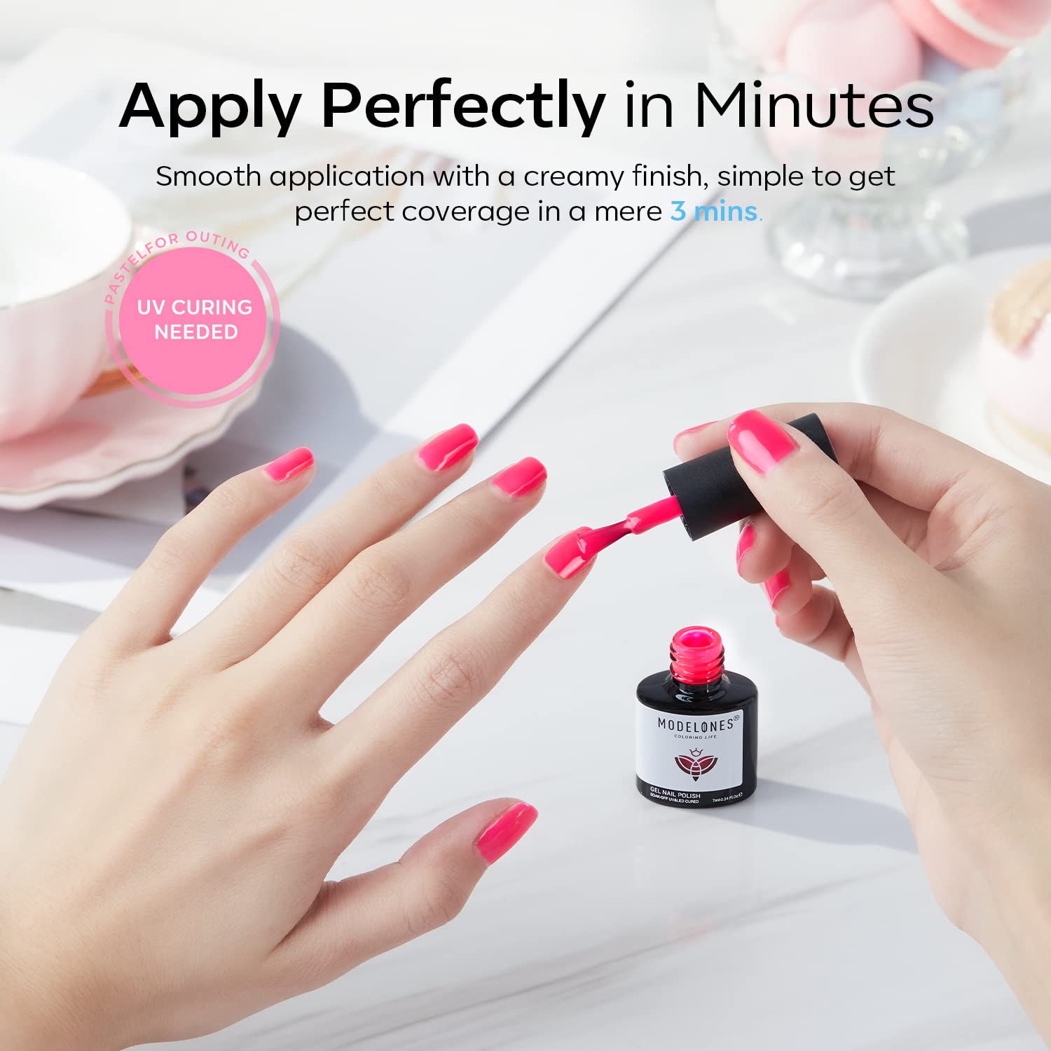 Foto 7 pulgar | Set de Esmaltes de Uñas en Gel Modelones Rosa 6 Colores- Venta Internacional