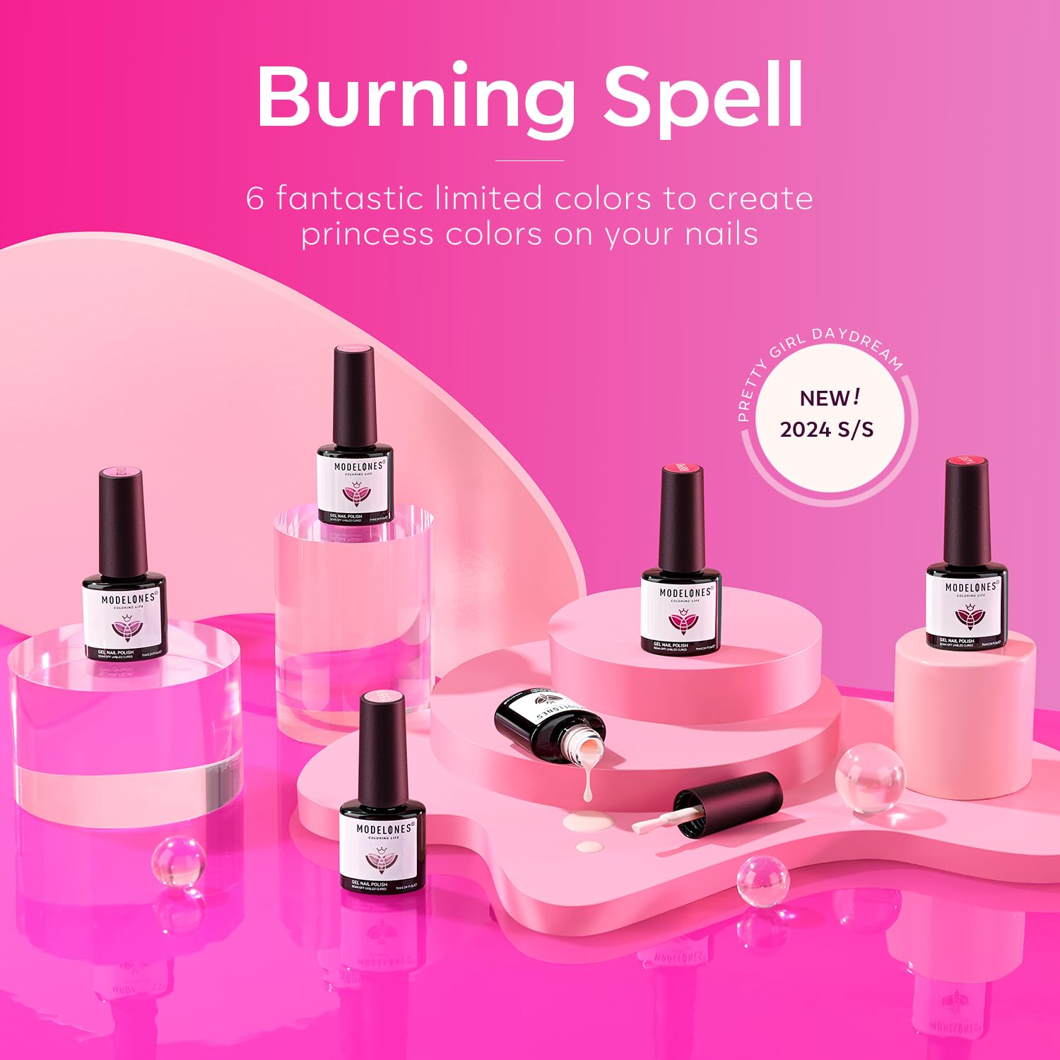 Foto 8 pulgar | Set de Esmaltes de Uñas en Gel Modelones Rosa 6 Colores- Venta Internacional