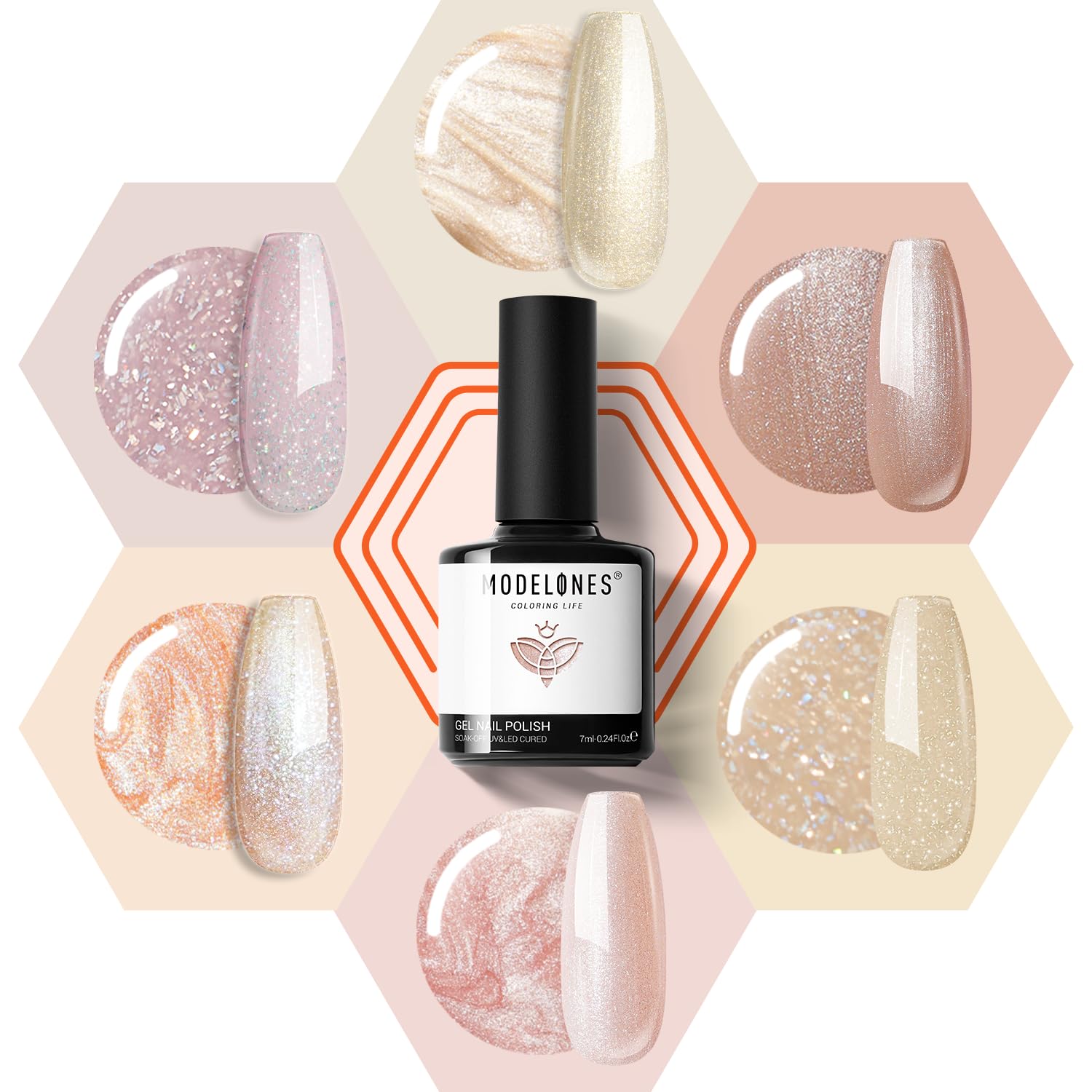 Foto 1 | Set de Esmaltes de Uñas en Gel Modelones Nude 6 Colores - Venta Internacional