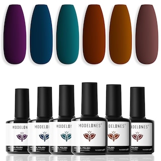 Foto 1 | Set de Esmaltes de Uñas en Gel Modelones 6 Colores Oscuros- Venta Internacional