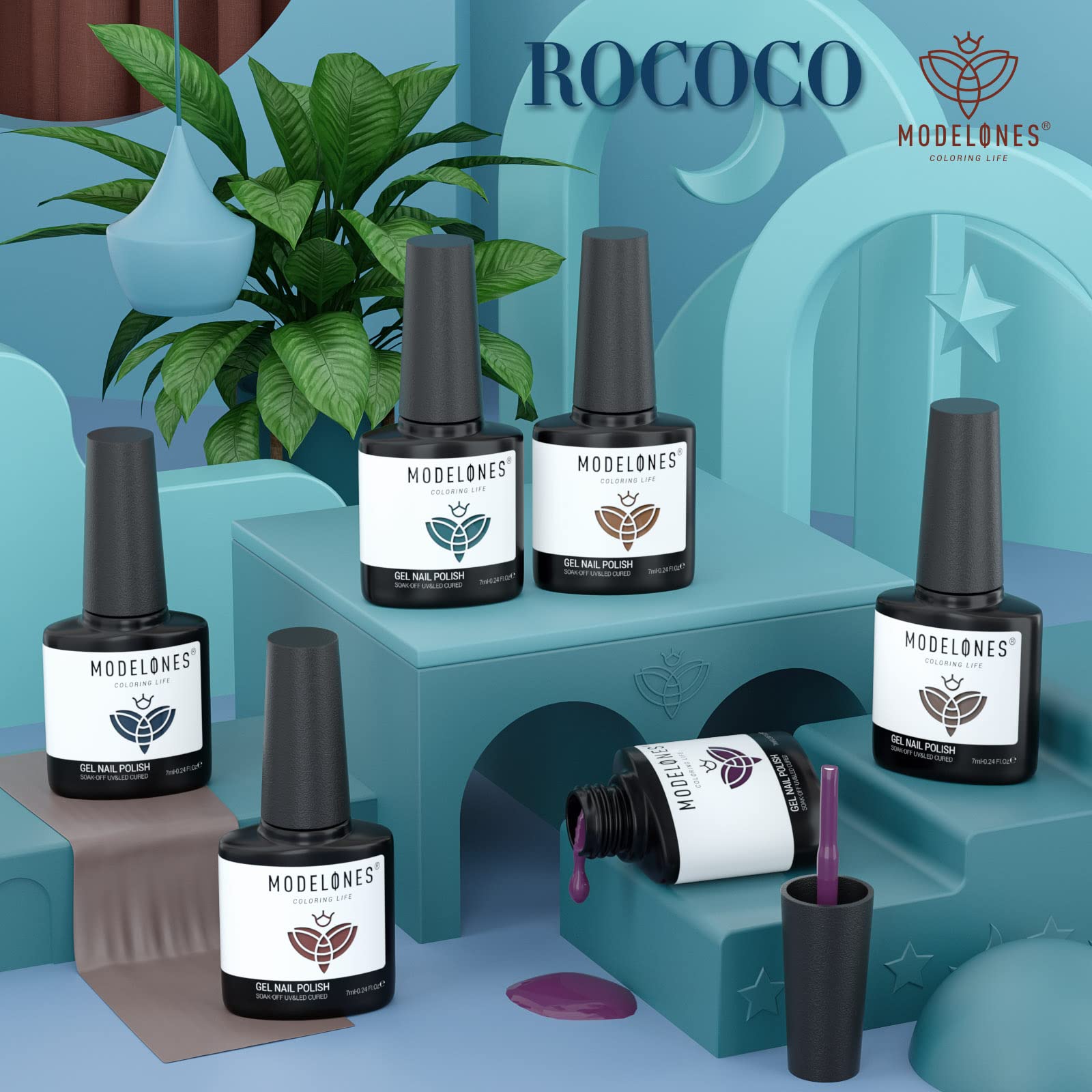 Foto 7 pulgar | Set de Esmaltes de Uñas en Gel Modelones 6 Colores Oscuros- Venta Internacional