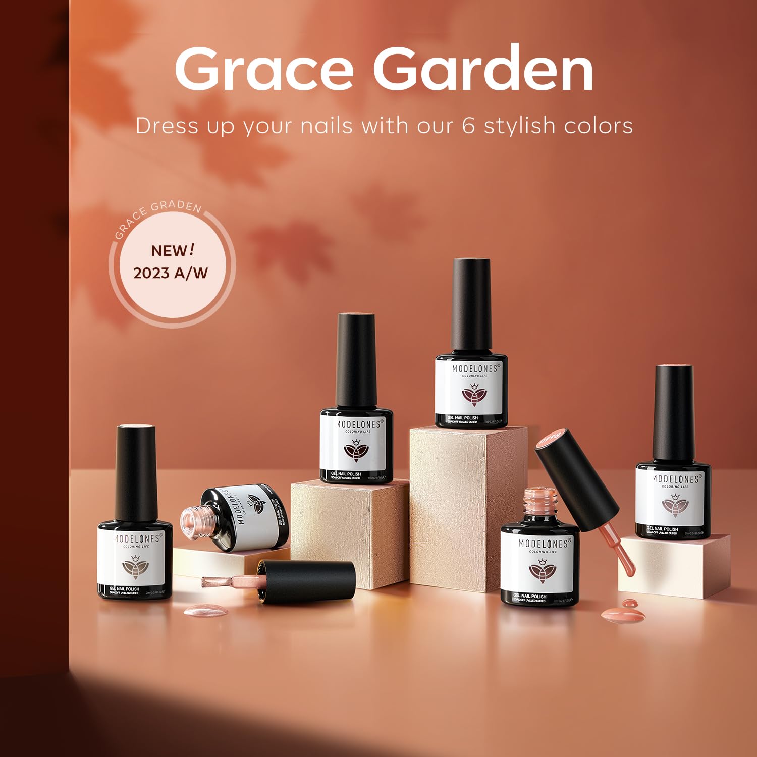 Foto 6 | Set De Esmaltes De Uñas En Gel Modelones, 6 Colores, Color Nude, Con Lámpara Led - Venta Internacional.