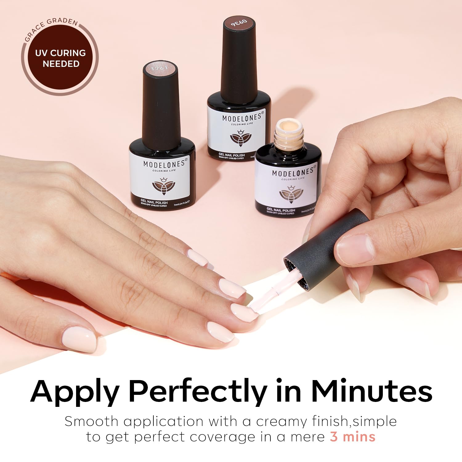 Foto 7 | Set De Esmaltes De Uñas En Gel Modelones, 6 Colores, Color Nude, Con Lámpara Led - Venta Internacional.