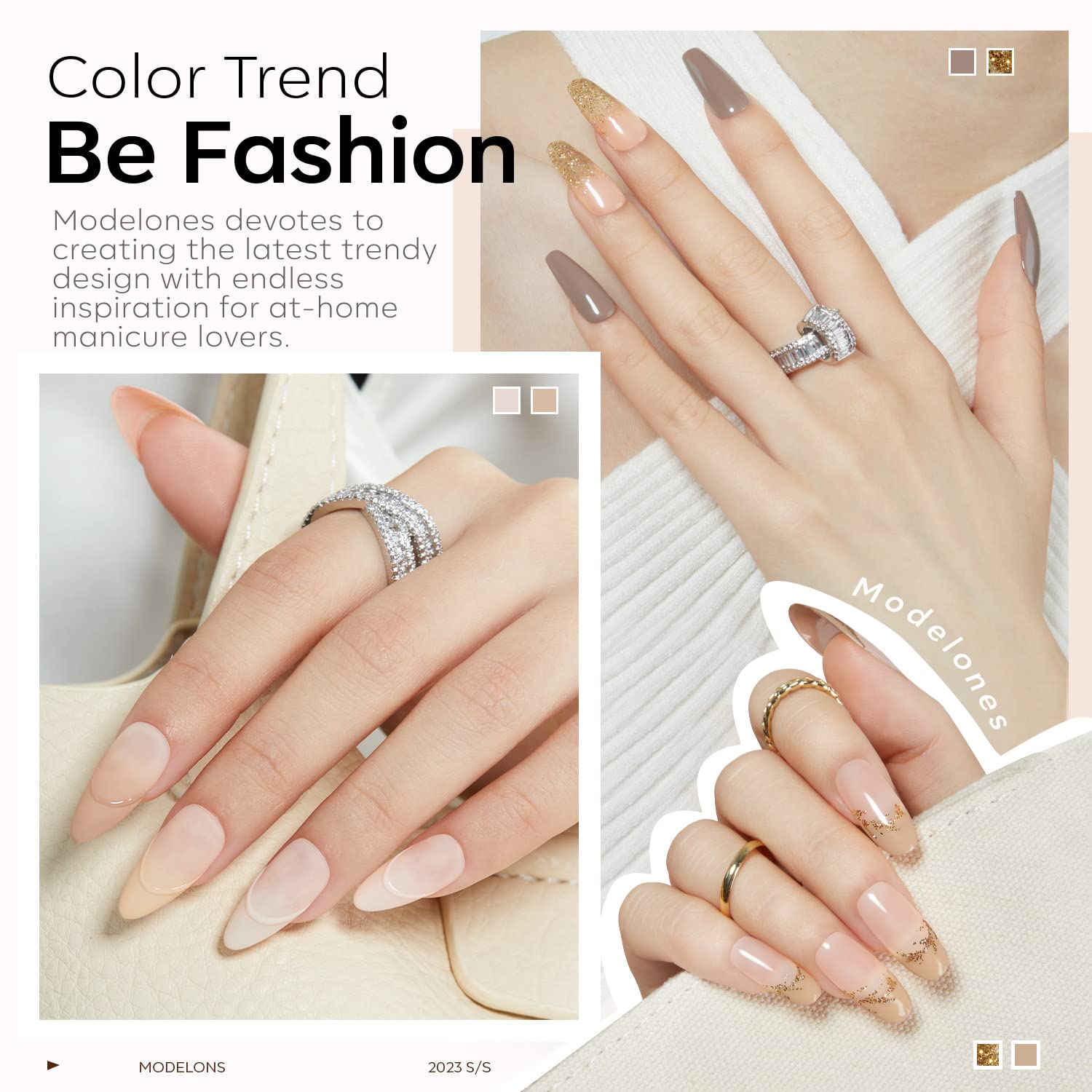 Foto 4 pulgar | Set de Esmaltes de Uñas en Gel Modelones Nude 6 Colores con Purpurina - Venta Internacional