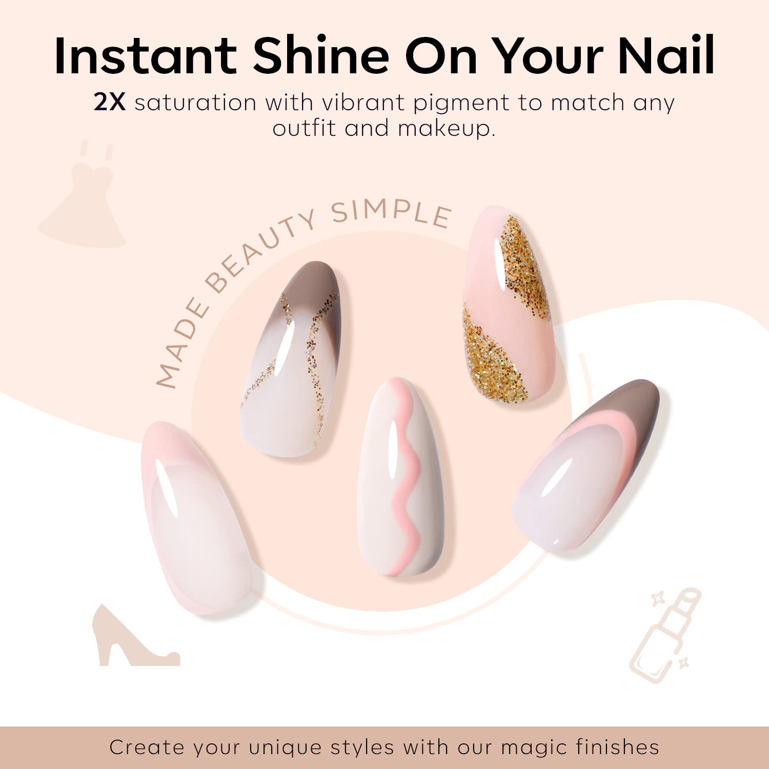 Foto 7 pulgar | Set de Esmaltes de Uñas en Gel Modelones Nude 6 Colores con Purpurina - Venta Internacional