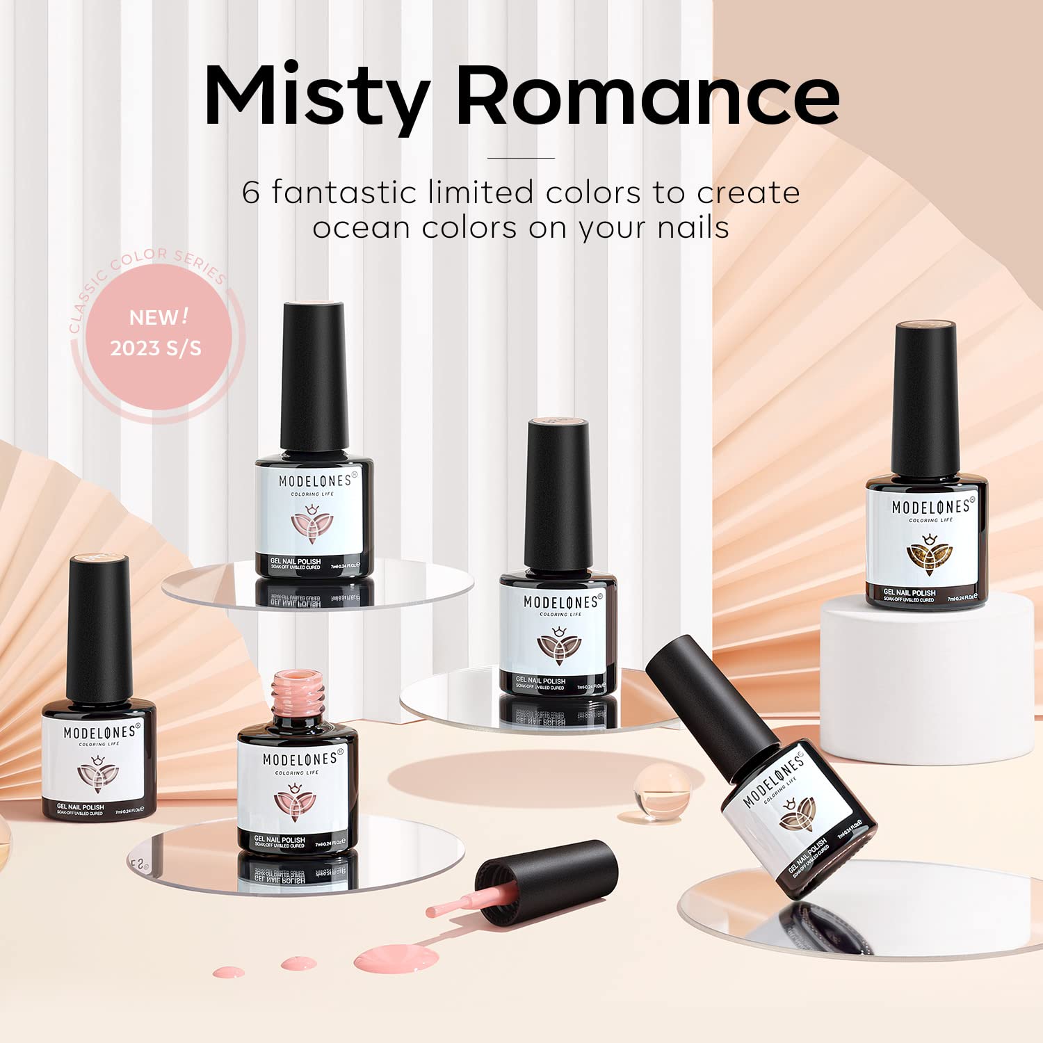 Foto 7 | Set de Esmaltes de Uñas en Gel Modelones Nude 6 Colores con Purpurina - Venta Internacional