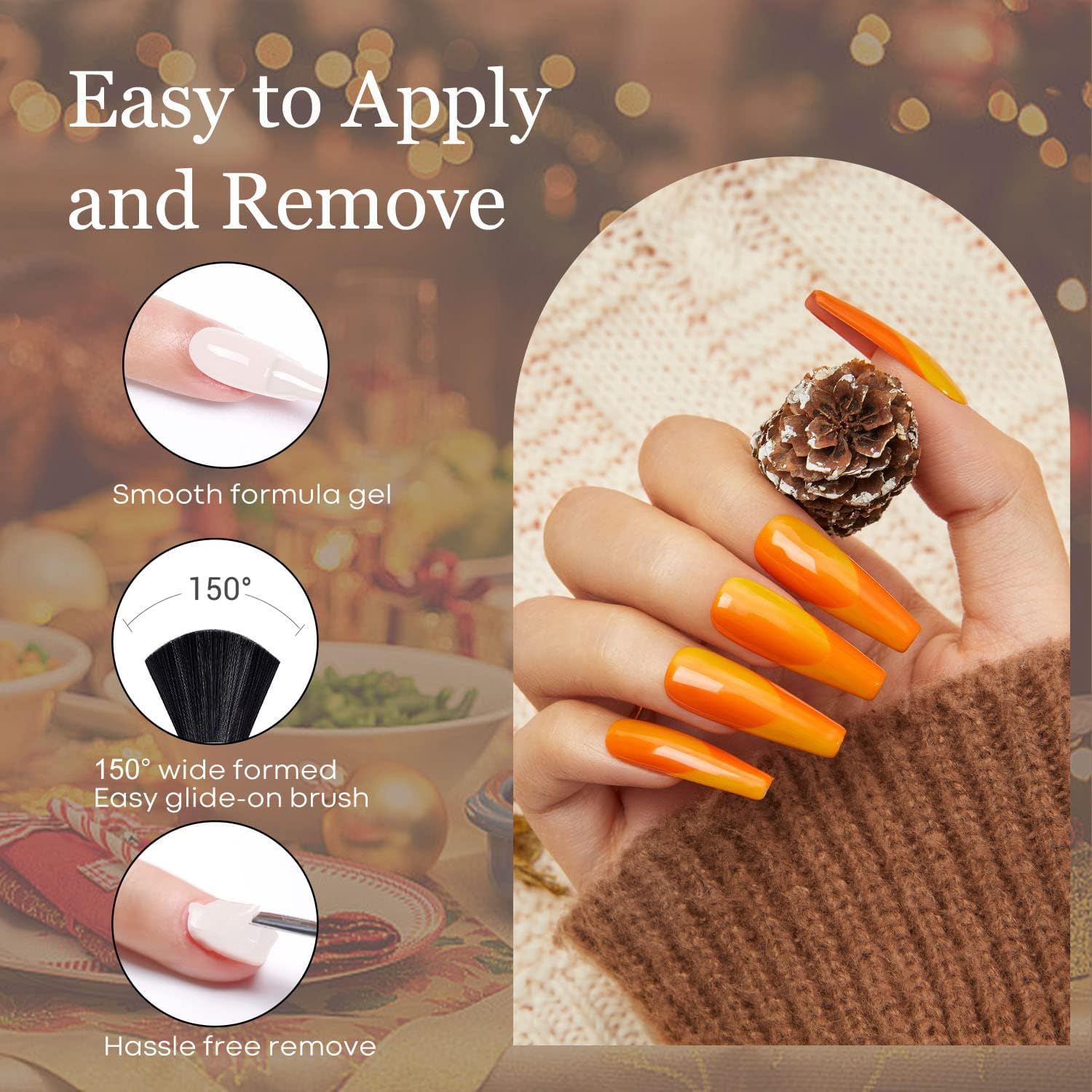 Foto 5 pulgar | Set De Esmaltes De Uñas En Gel Modelones, 6 Unidades, Marrón Oscuro Y Naranja - Venta Internacional.