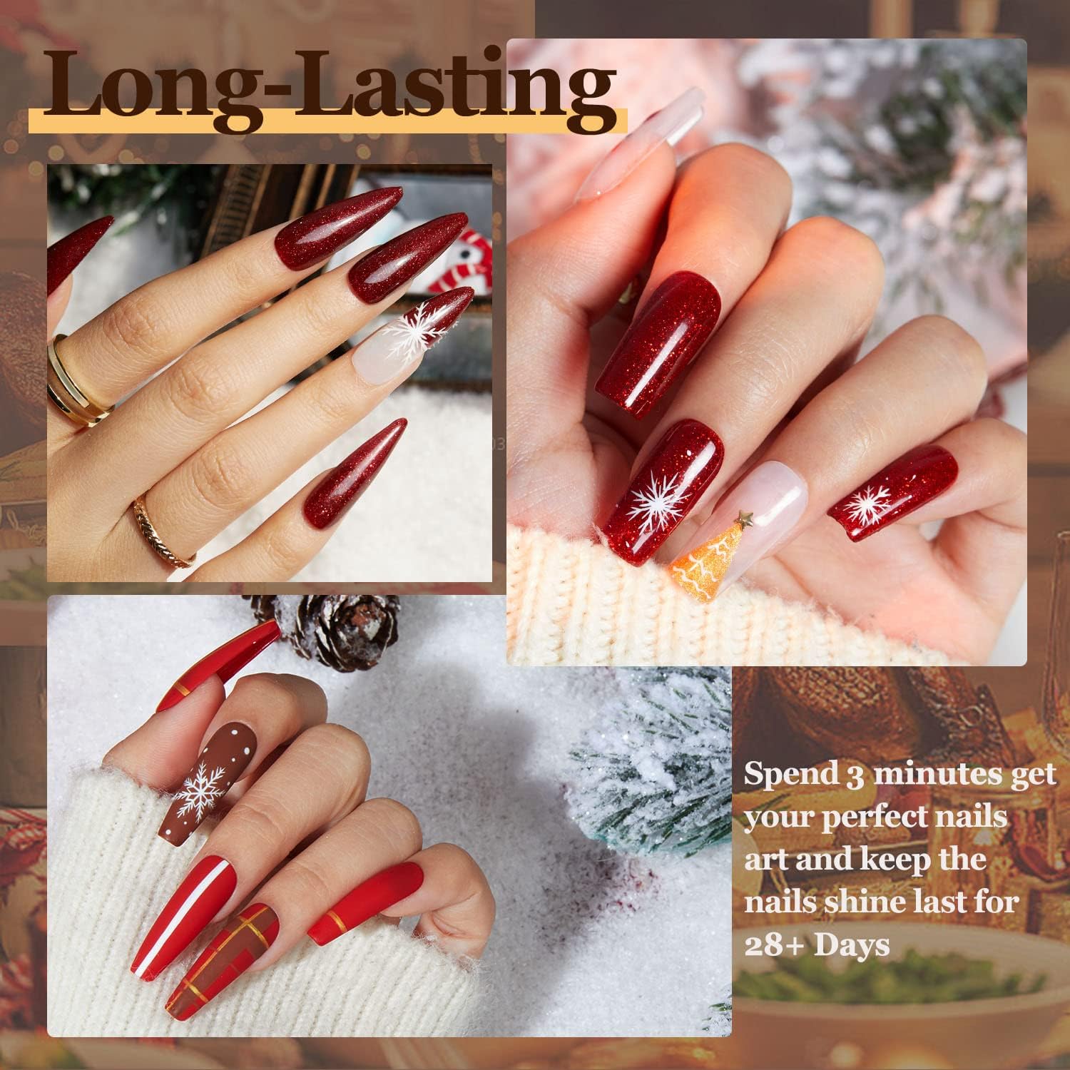 Foto 6 pulgar | Set De Esmaltes De Uñas En Gel Modelones, 6 Unidades, Marrón Oscuro Y Naranja - Venta Internacional.