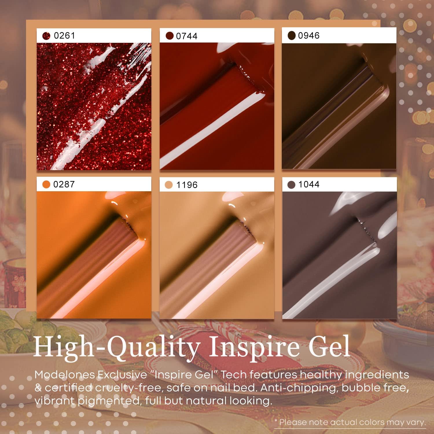Foto 6 | Set De Esmaltes De Uñas En Gel Modelones, 6 Unidades, Marrón Oscuro Y Naranja - Venta Internacional.