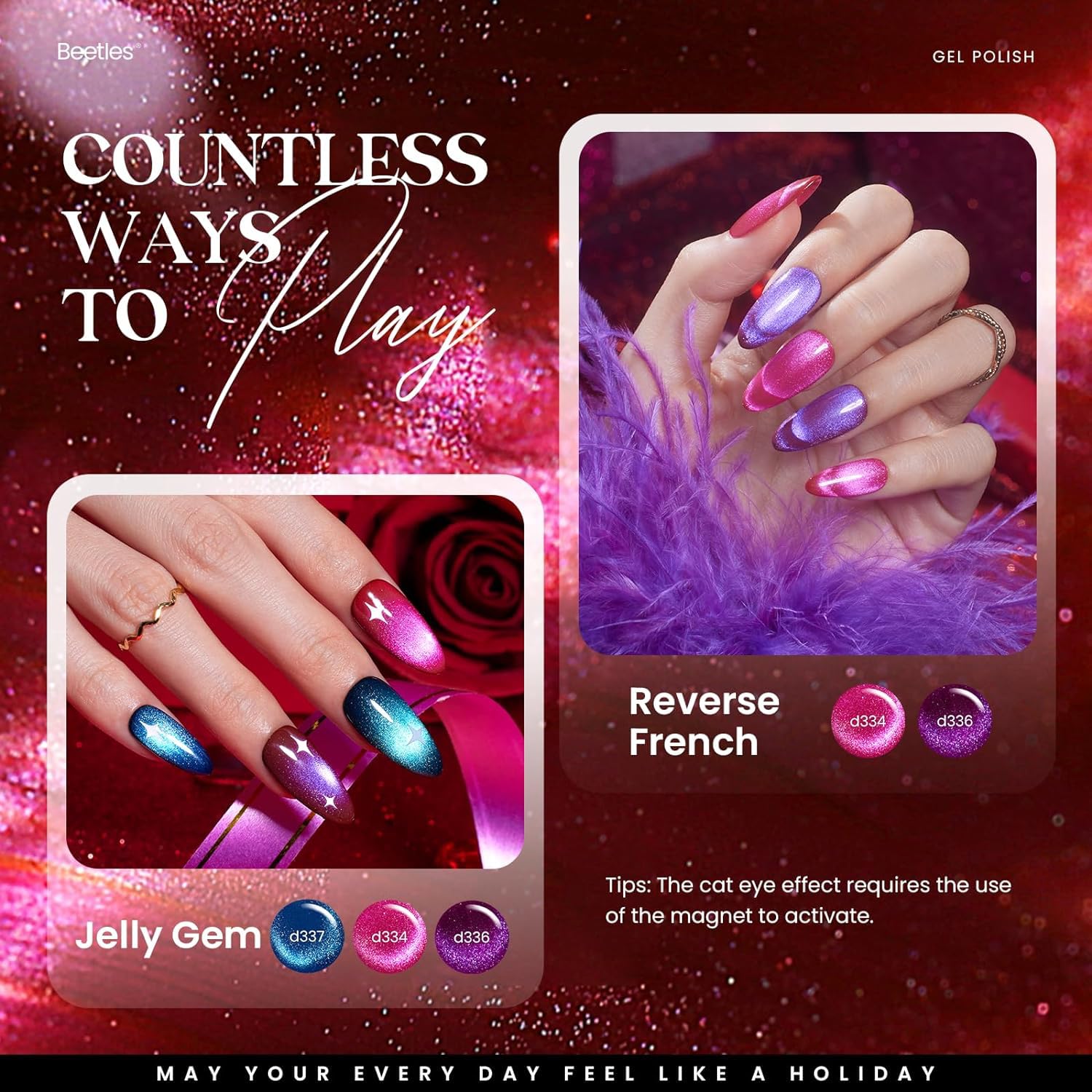 Foto 4 pulgar | Set De Esmaltes De Uñas Beetles Cat Eye Gel, 20 Colores Con Accesorios - Venta Internacional.