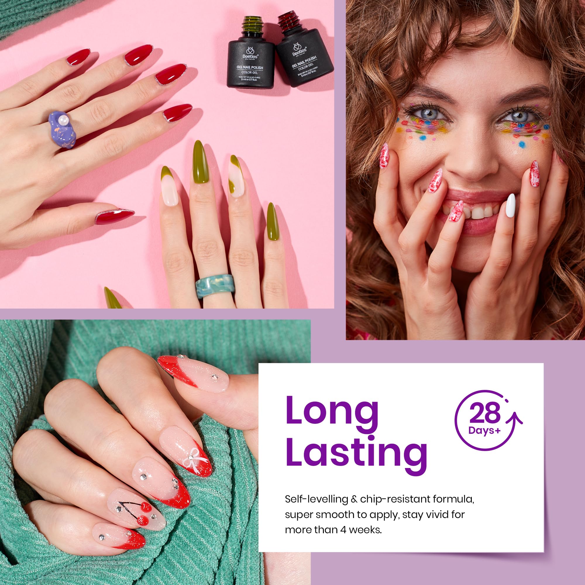 Foto 5 | Set De Esmaltes De Uñas En Gel Beetles, 36 Unidades Con Capa Superior Base, 32 Colores - Venta Internacional.