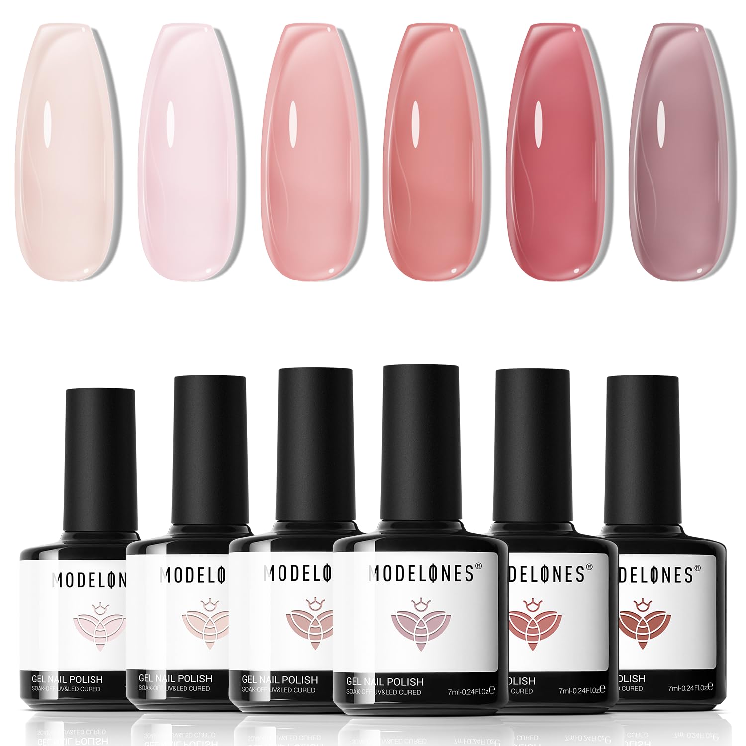 Foto 2 pulgar | Set De Esmaltes De Uñas En Gel Modelones Jelly 6 Colors Nude Con Lámpara - Venta Internacional.