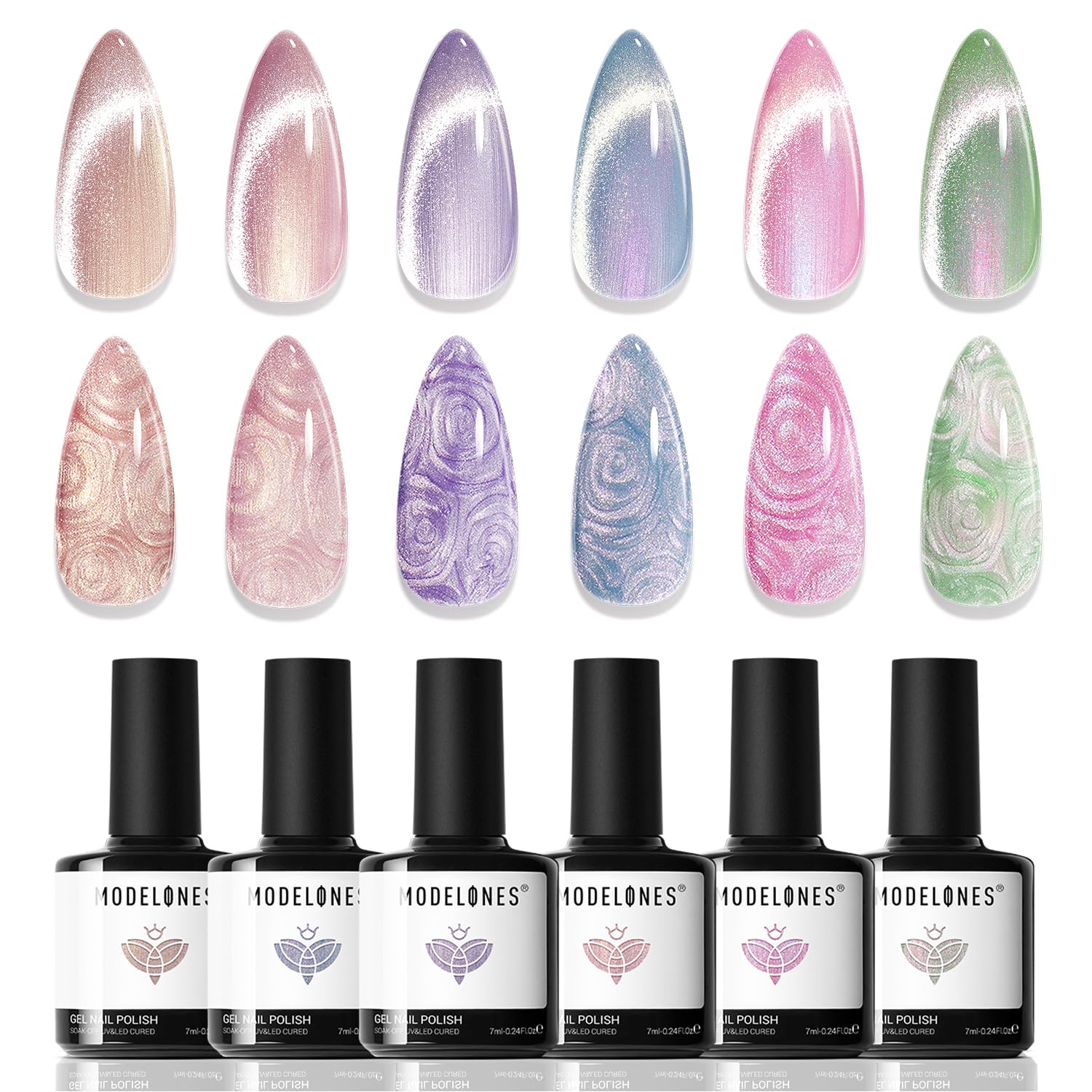 Foto 2 pulgar | Set De Esmaltes De Uñas En Gel Modelones Pearl Con 6 Colores Y Imán - Venta Internacional.