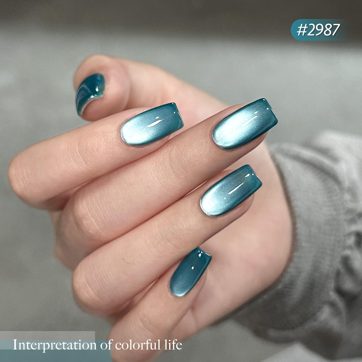 Foto 5 pulgar | Set De Esmaltes De Uñas Gaoy Blue Cat Eye Gel Con Imán De 7,3 Ml X6 - Venta Internacional.