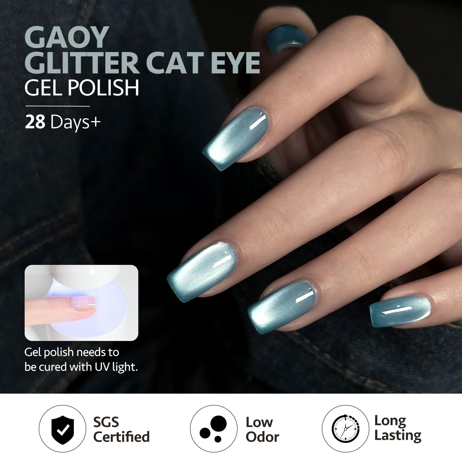 Foto 6 pulgar | Set De Esmaltes De Uñas Gaoy Blue Cat Eye Gel Con Imán De 7,3 Ml X6 - Venta Internacional.