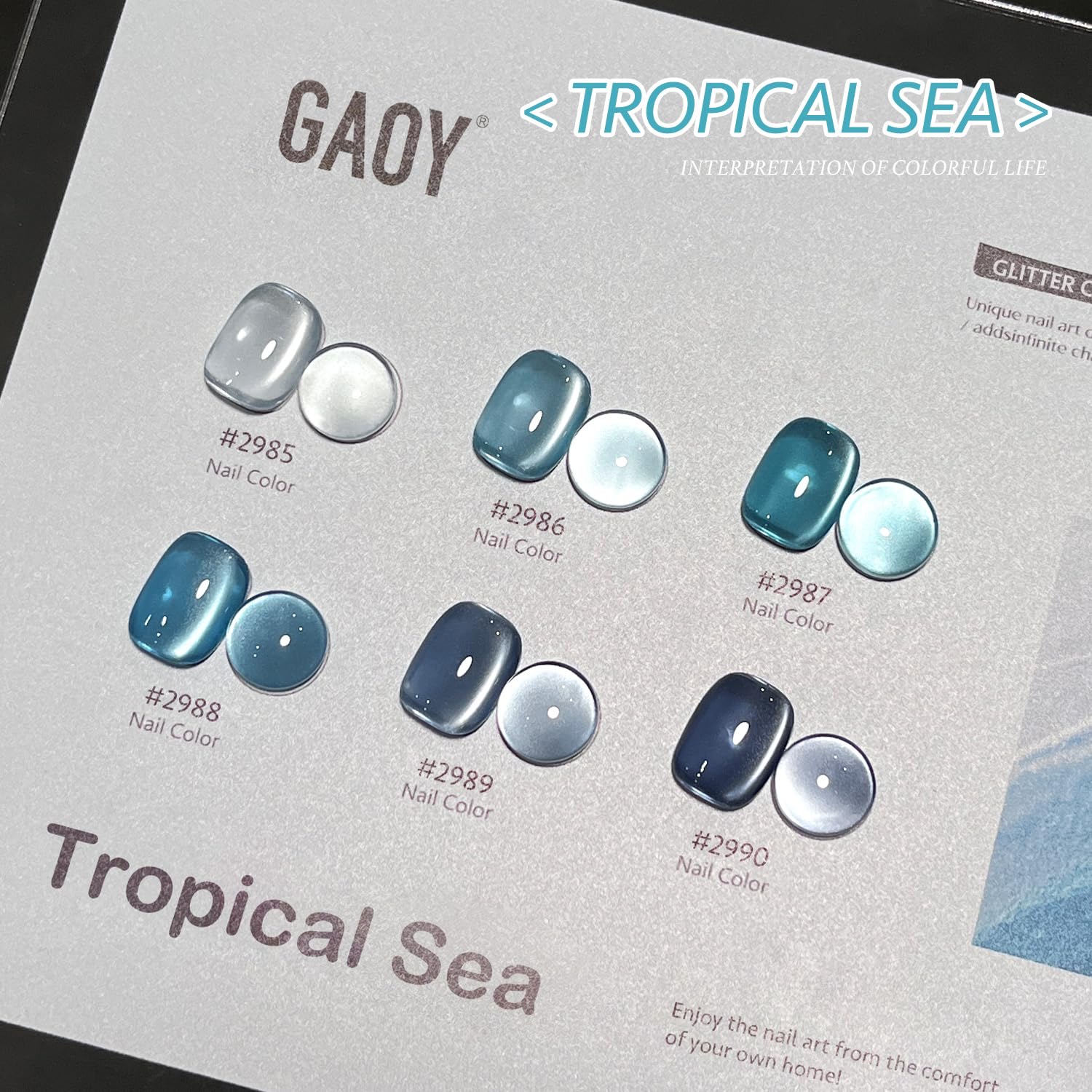 Foto 8 pulgar | Set De Esmaltes De Uñas Gaoy Blue Cat Eye Gel Con Imán De 7,3 Ml X6 - Venta Internacional.