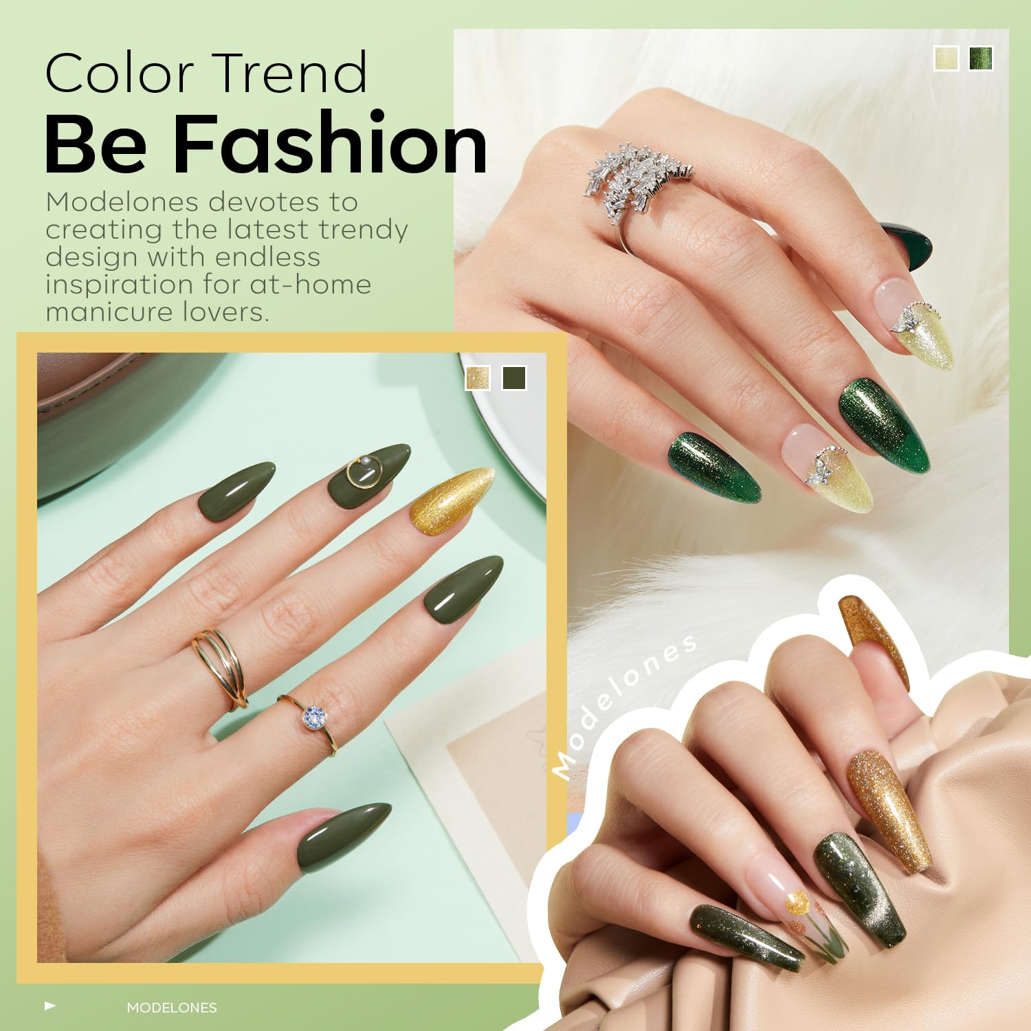 Foto 3 | Set De Esmaltes De Uñas En Gel Modelones, 6 Colores Con Imán, Diseño De San Patricio - Venta Internacional.