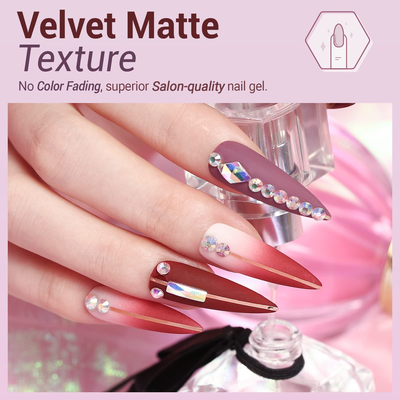 Foto 6 pulgar | Set De Esmaltes De Uñas En Gel Modelones, 6 Colores: Rosa, Marrón Y Burdeos - Venta Internacional.