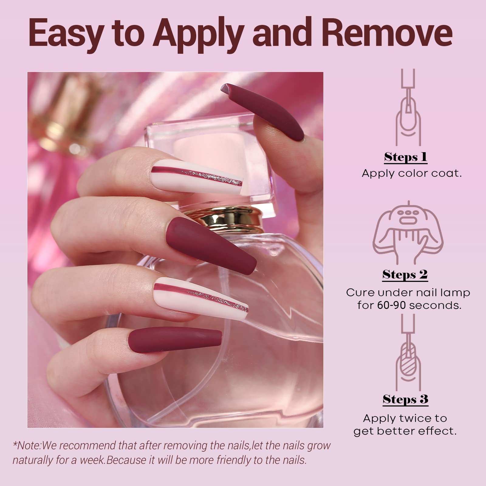 Foto 6 | Set De Esmaltes De Uñas En Gel Modelones, 6 Colores: Rosa, Marrón Y Burdeos - Venta Internacional.