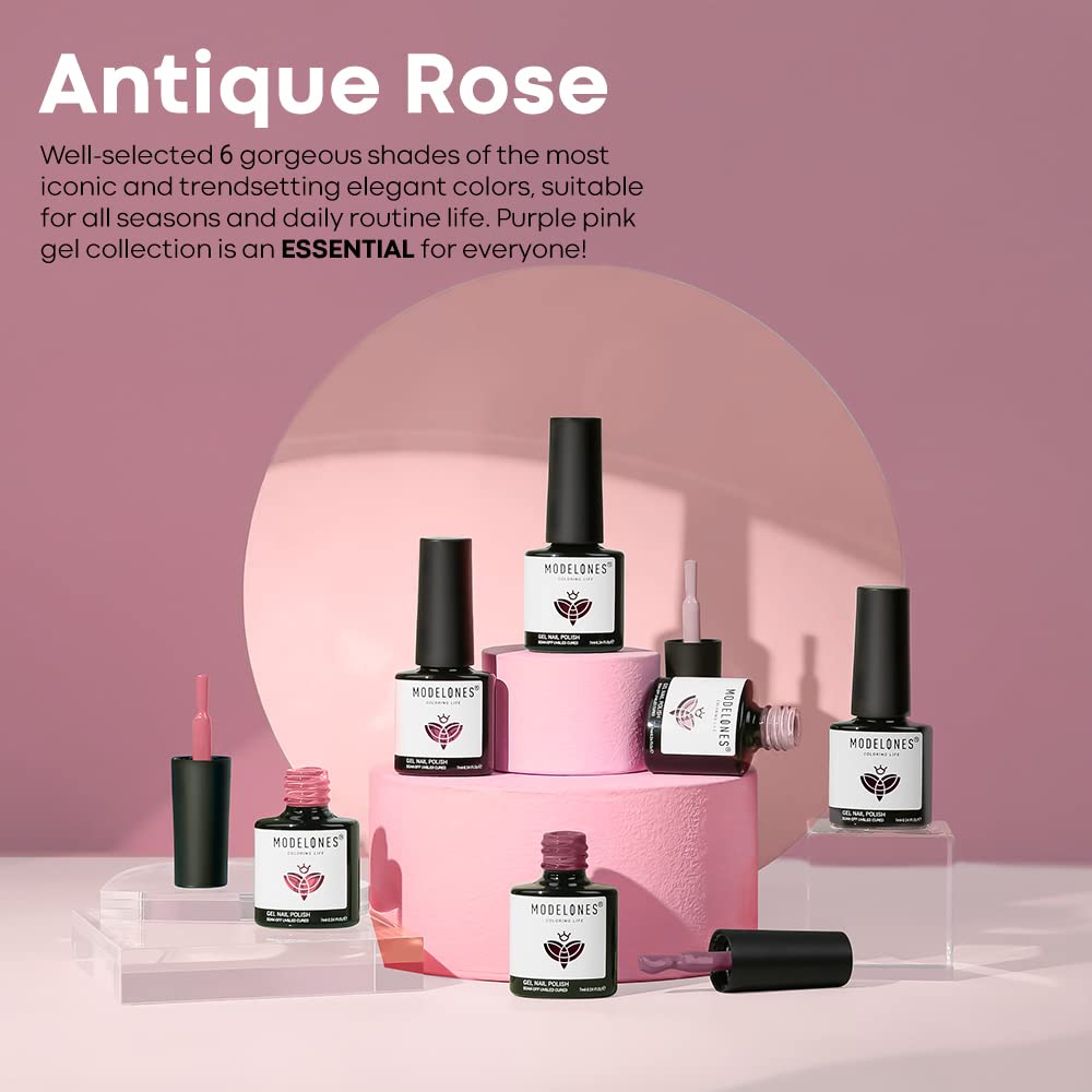 Foto 7 | Set De Esmaltes De Uñas En Gel Modelones, 6 Colores: Rosa, Marrón Y Burdeos - Venta Internacional.