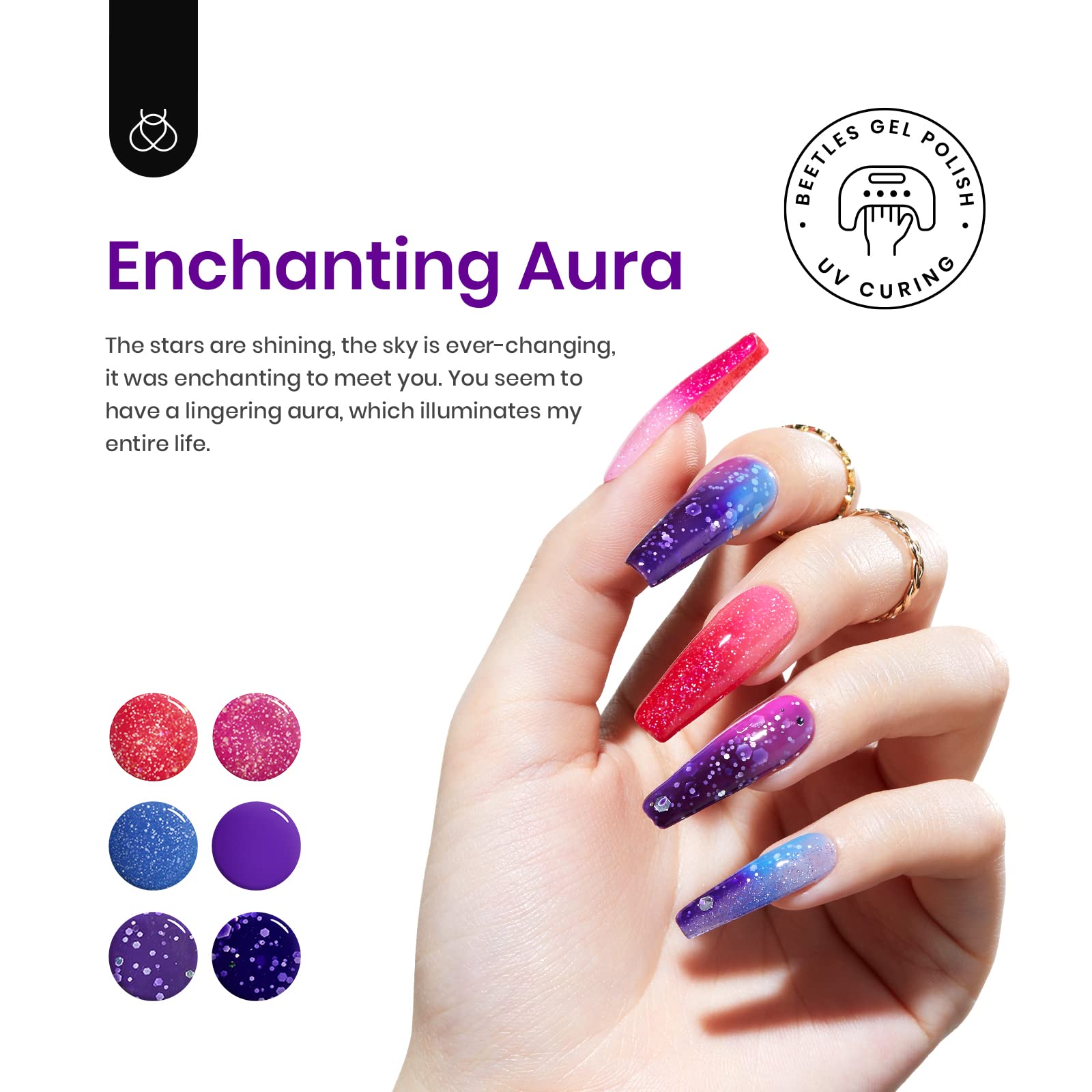 Foto 2 | Kit De Esmaltes De Uñas En Gel Beetles Color Changing, 6 Colores, 7 Ml - Venta Internacional.