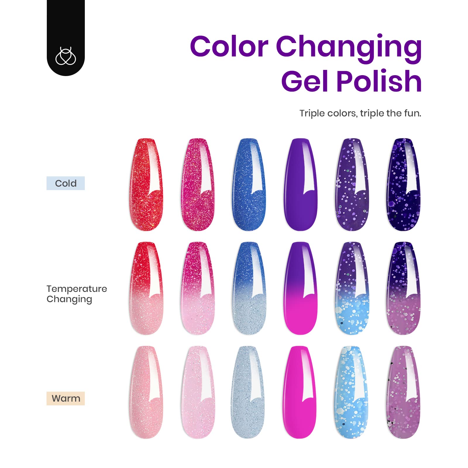 Foto 4 pulgar | Kit De Esmaltes De Uñas En Gel Beetles Color Changing, 6 Colores, 7 Ml - Venta Internacional.