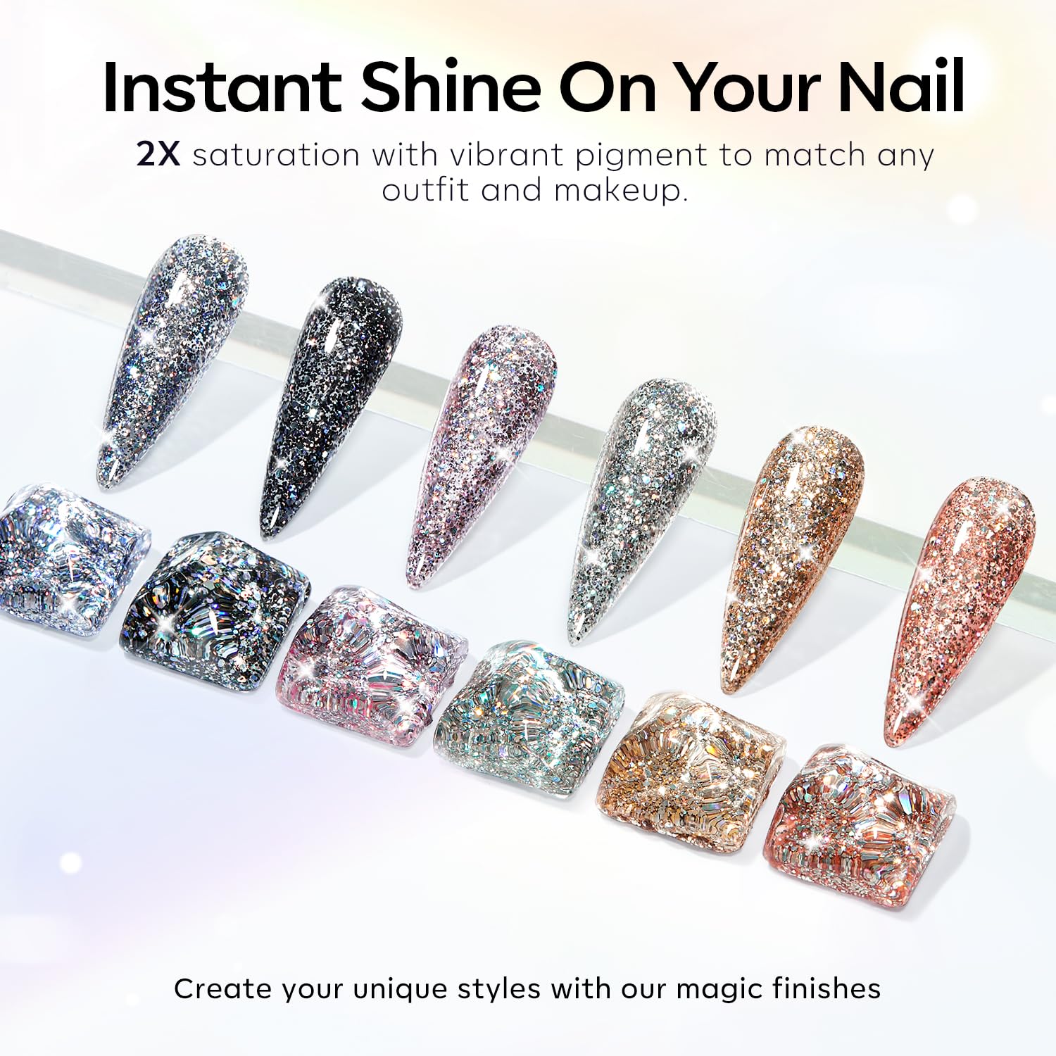 Foto 6 pulgar | Set de Esmaltes de Uñas en Gel con Purpurina Ones 6 Colores 7 ml - Venta Internacional