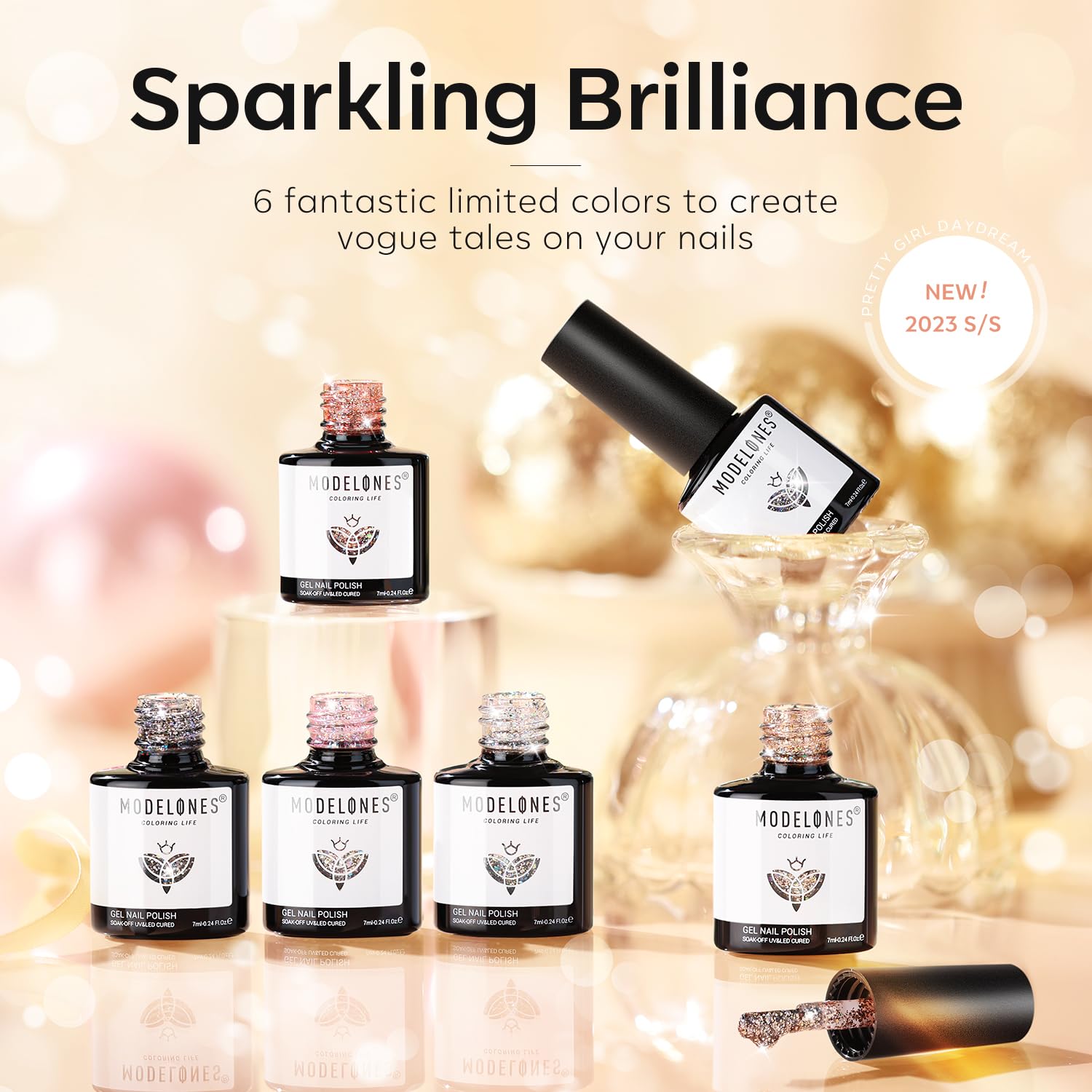 Foto 7 pulgar | Set de Esmaltes de Uñas en Gel con Purpurina Ones 6 Colores 7 ml - Venta Internacional