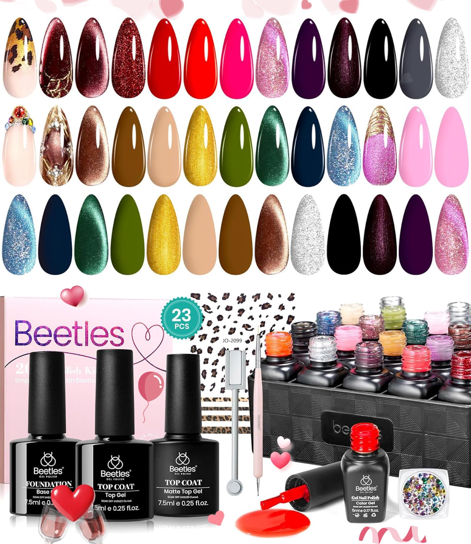 Foto 2 pulgar | Set De Esmaltes De Uñas En Gel Beetles Mob Wife, 20 Colores Cat Eye - Venta Internacional.