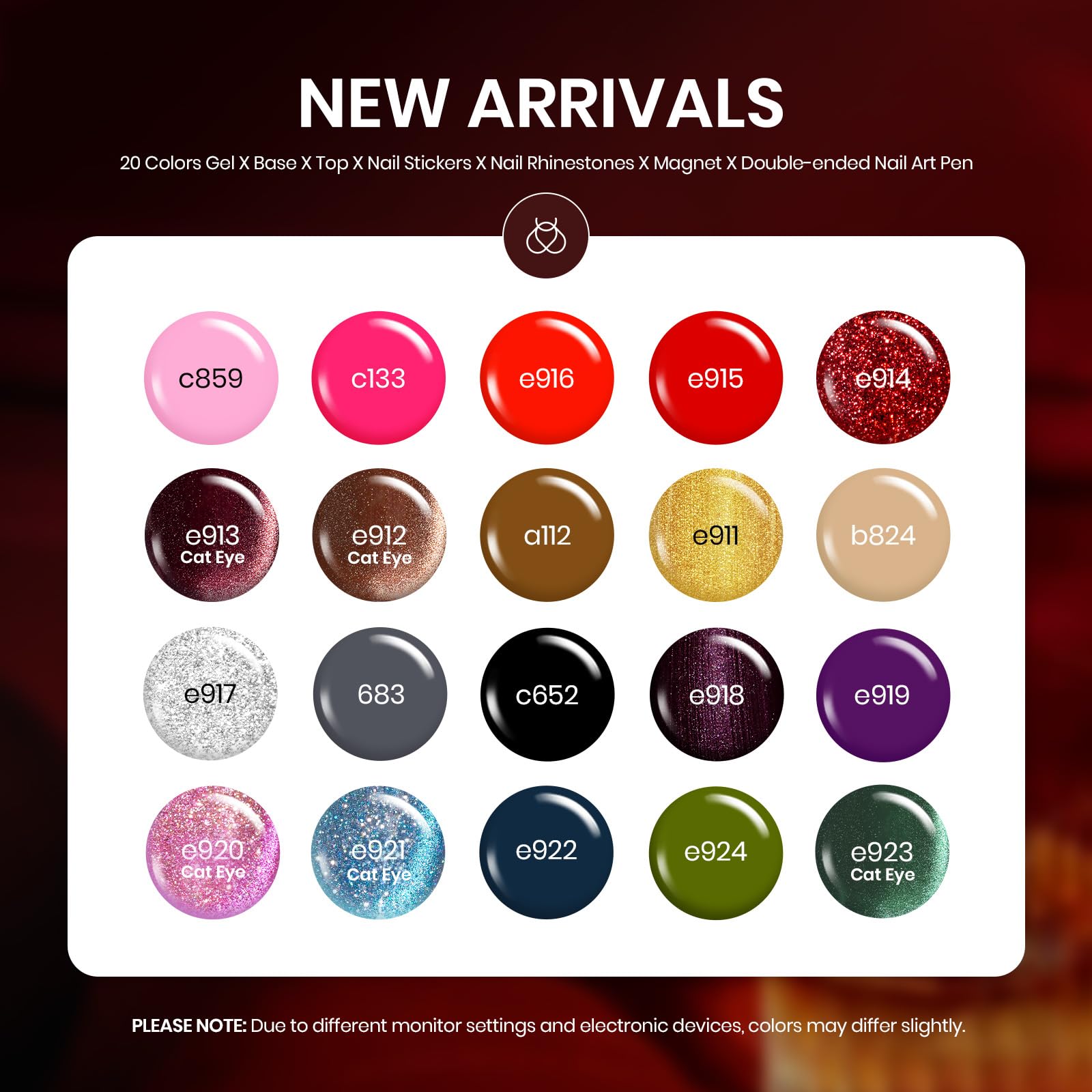 Foto 5 pulgar | Set De Esmaltes De Uñas En Gel Beetles Mob Wife, 20 Colores Cat Eye - Venta Internacional.