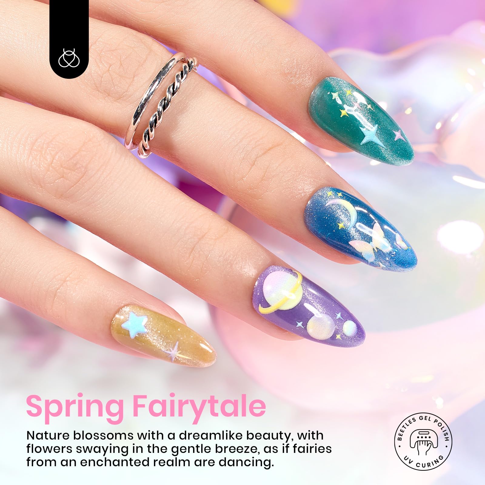 Foto 4 pulgar | Set De Esmaltes De Uñas En Gel Beetles Spring, 6 Colores, Purpurina Para Ojos De Gato - Venta Internacional.