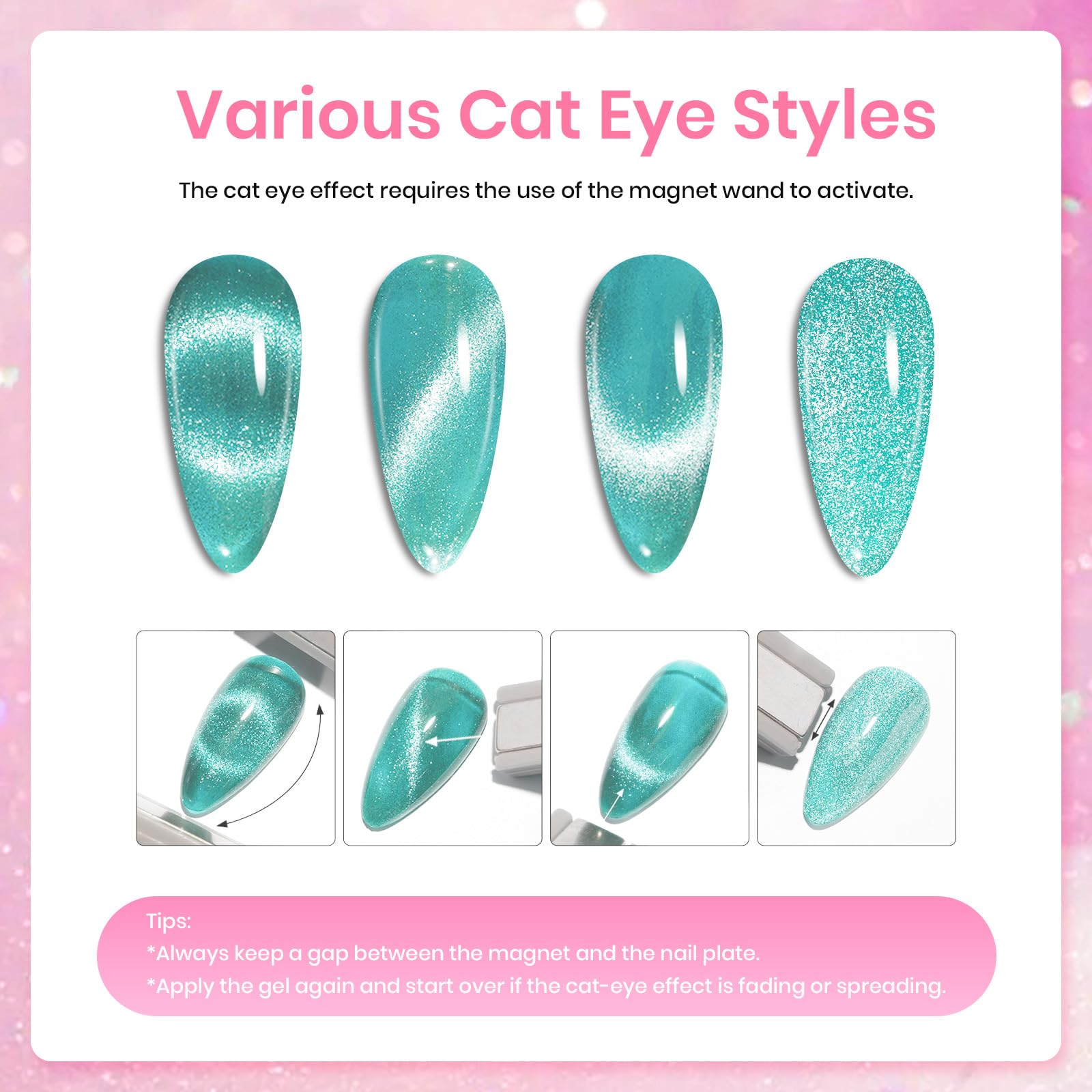 Foto 6 pulgar | Set De Esmaltes De Uñas En Gel Beetles Spring, 6 Colores, Purpurina Para Ojos De Gato - Venta Internacional.