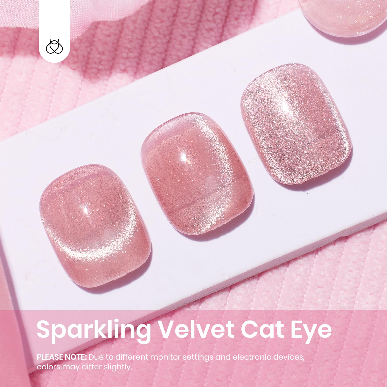 Foto 4 pulgar | Esmalte De Uñas En Gel Con Forma De Escarabajos Con Purpurina Rosa Ojo De Gato Con Imán, 20 Unidades - Venta Intern