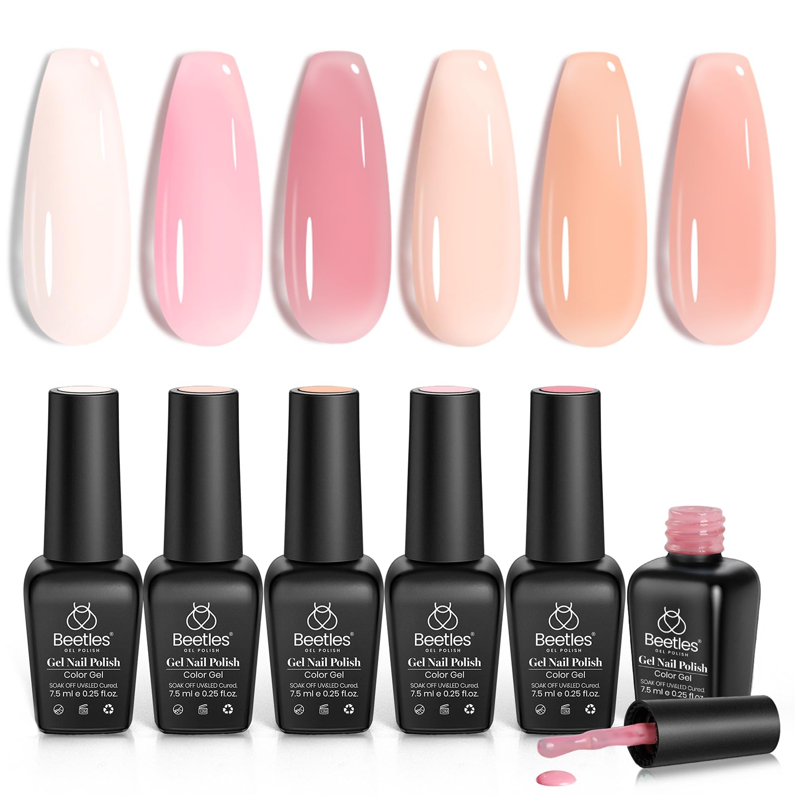 Set De Esmalte De Uñas Beetles Jelly Gel, Vestido De Ballet De 6 Colores - Venta Internacional.