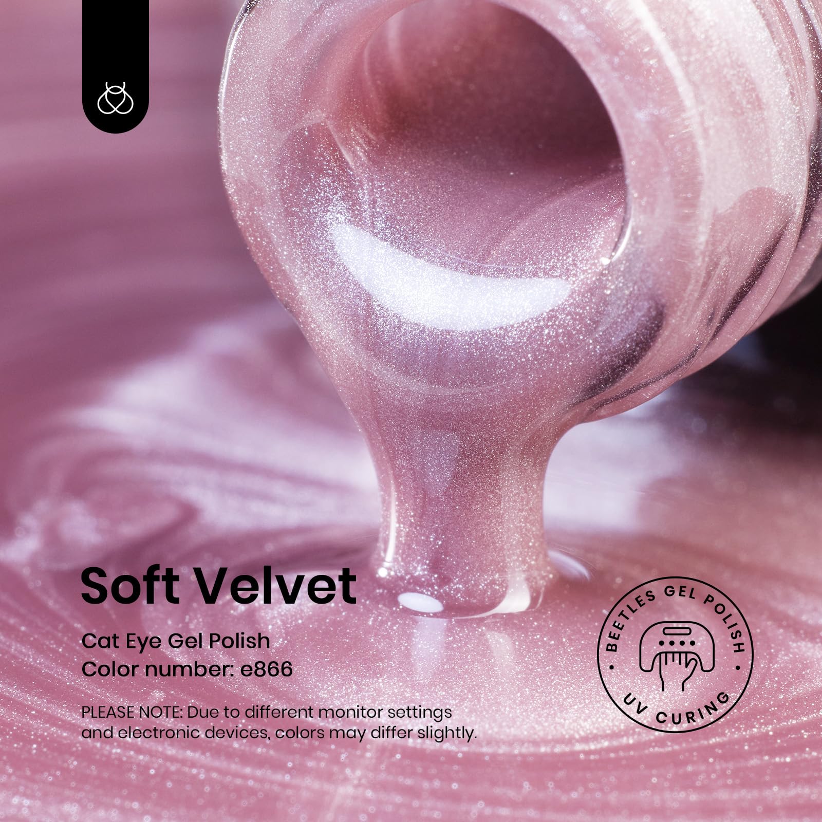 Foto 6 | Esmalte De Uñas En Gel Beetles Cat Eye Pink, 15 Ml Con Purpurina - Venta Internacional.
