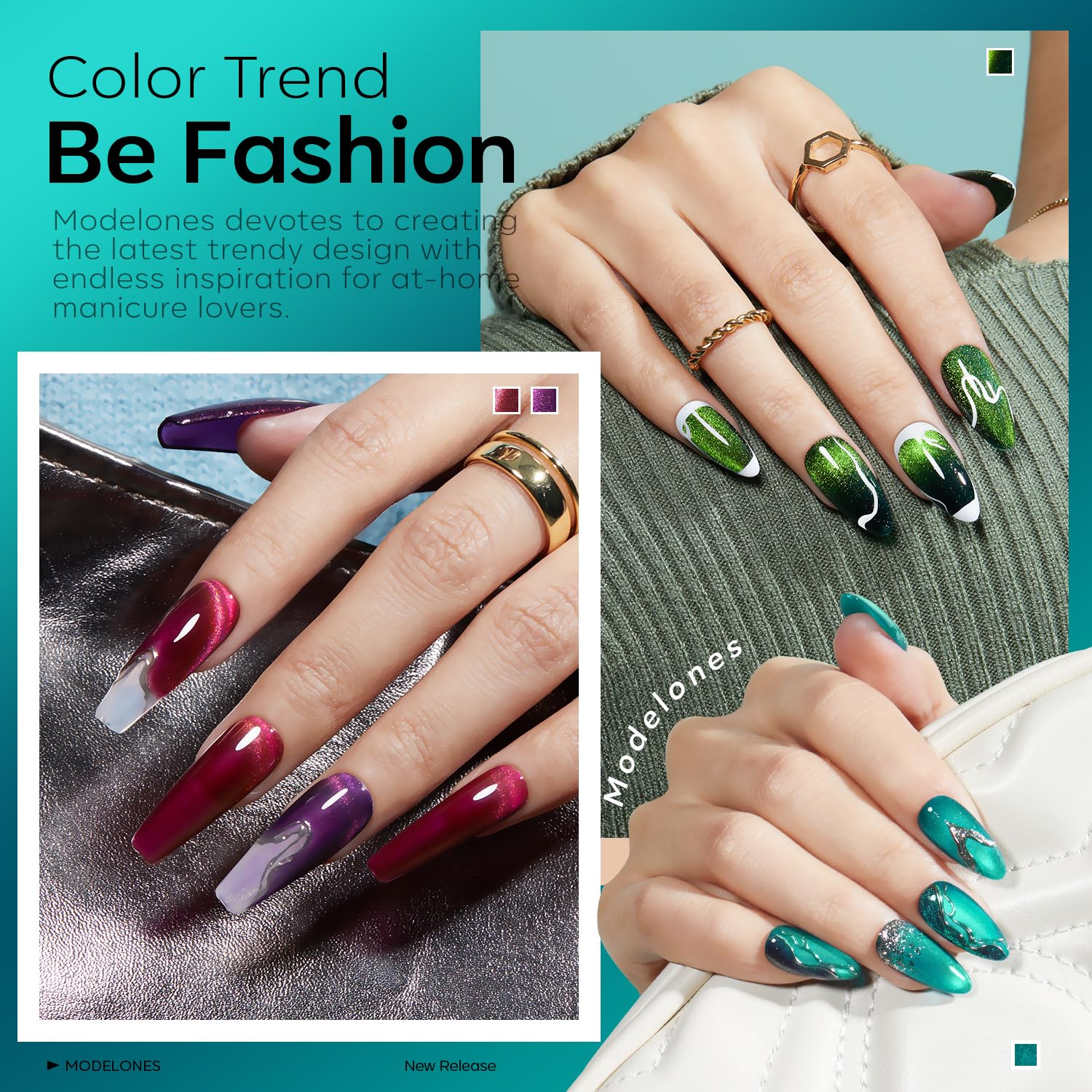 Foto 4 | Set De Esmaltes De Uñas Modelones Cat Eye Gel 6 Colores Con Imán - Venta Internacional.
