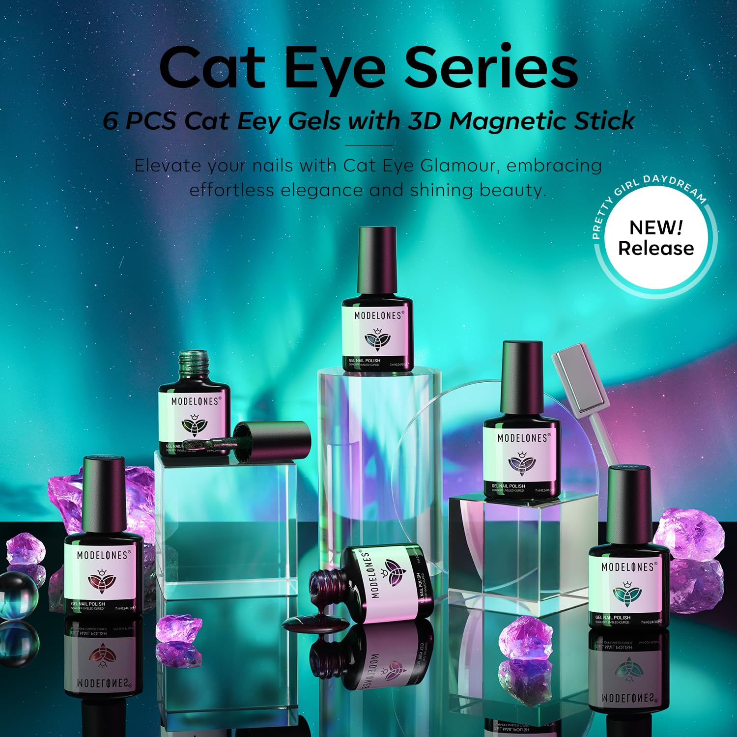 Foto 5 | Set De Esmaltes De Uñas Modelones Cat Eye Gel 6 Colores Con Imán - Venta Internacional.