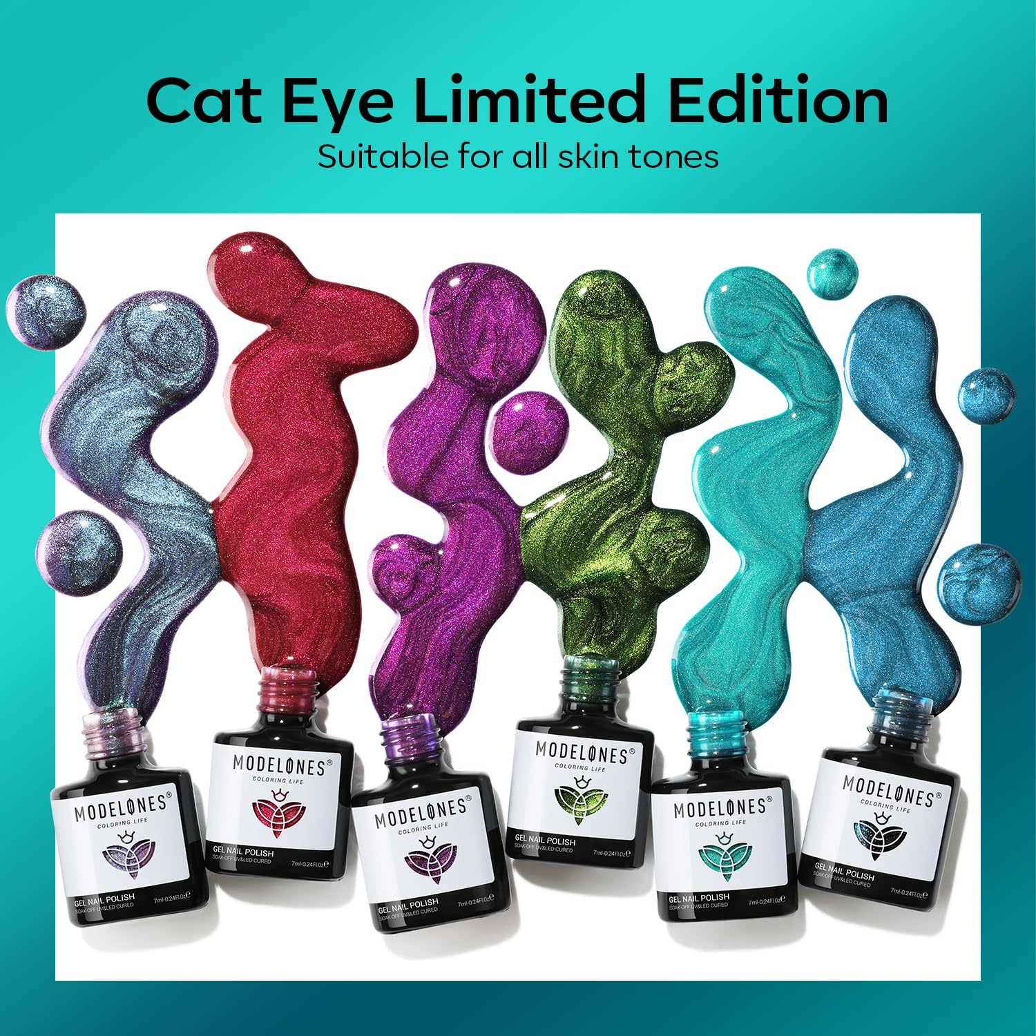 Foto 7 pulgar | Set De Esmaltes De Uñas Modelones Cat Eye Gel 6 Colores Con Imán - Venta Internacional.